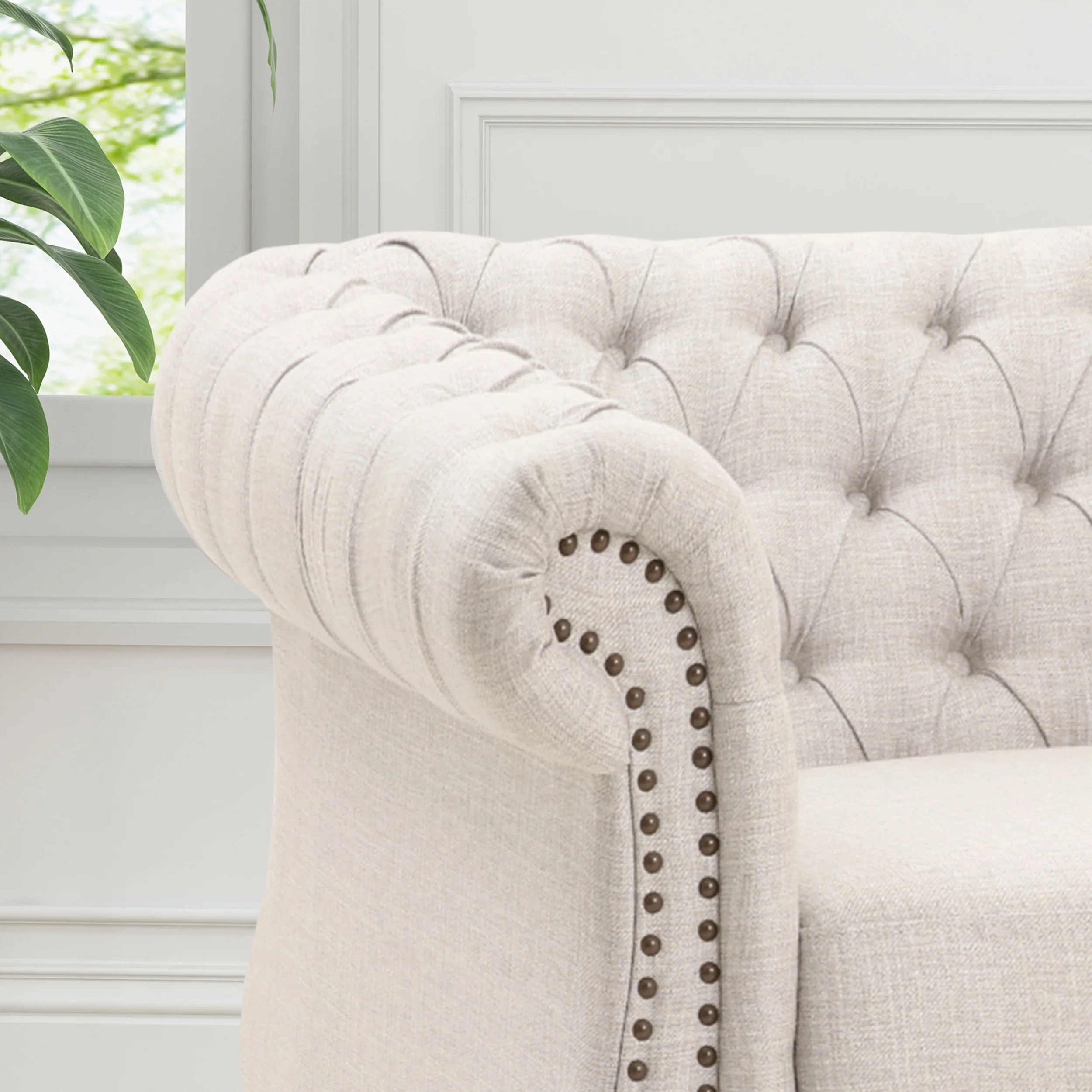 Galilea Chesterfield Fabric Club Chair - furnishings
