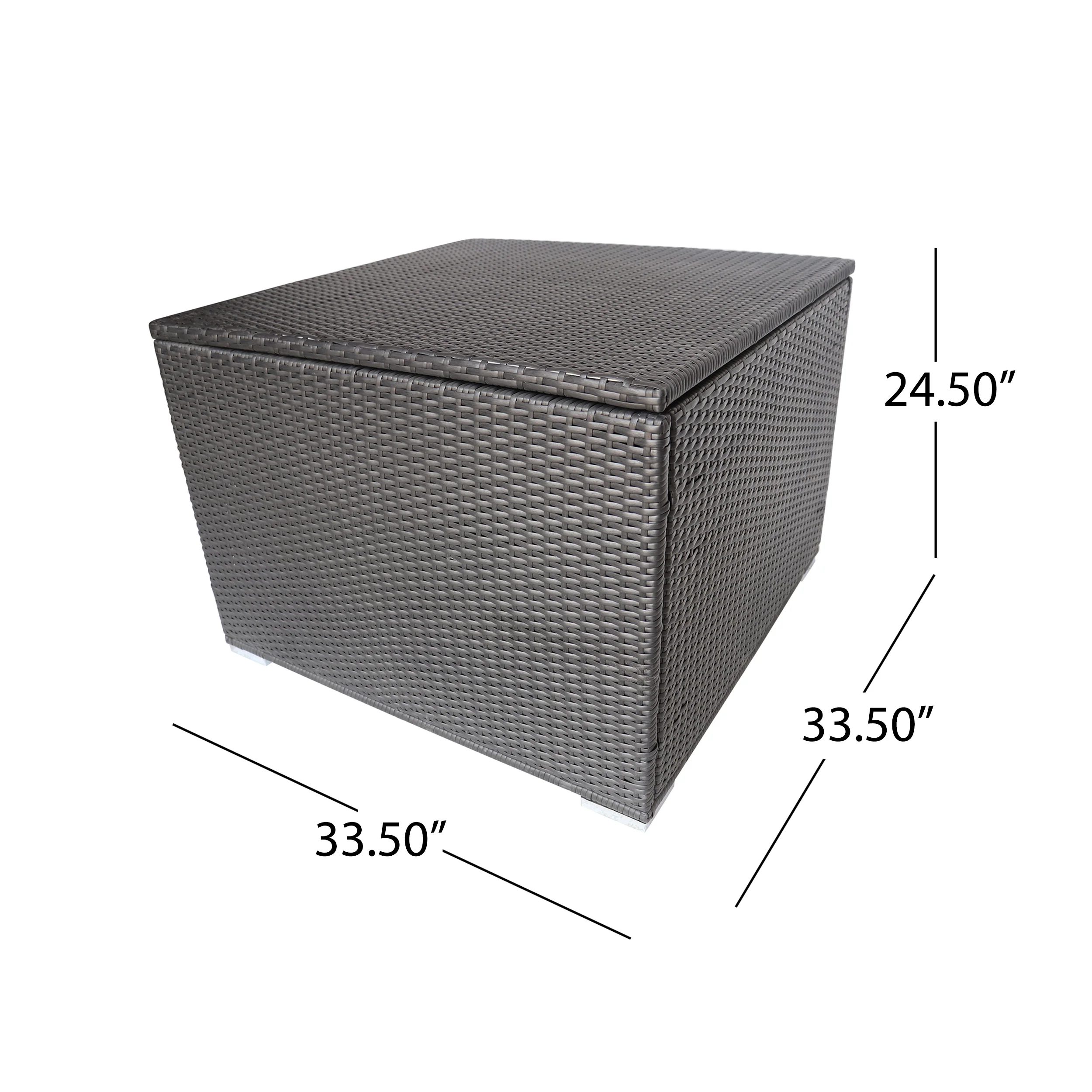 Sampa Outdoor Wicker Storage Ottoman, Gray - furnishings