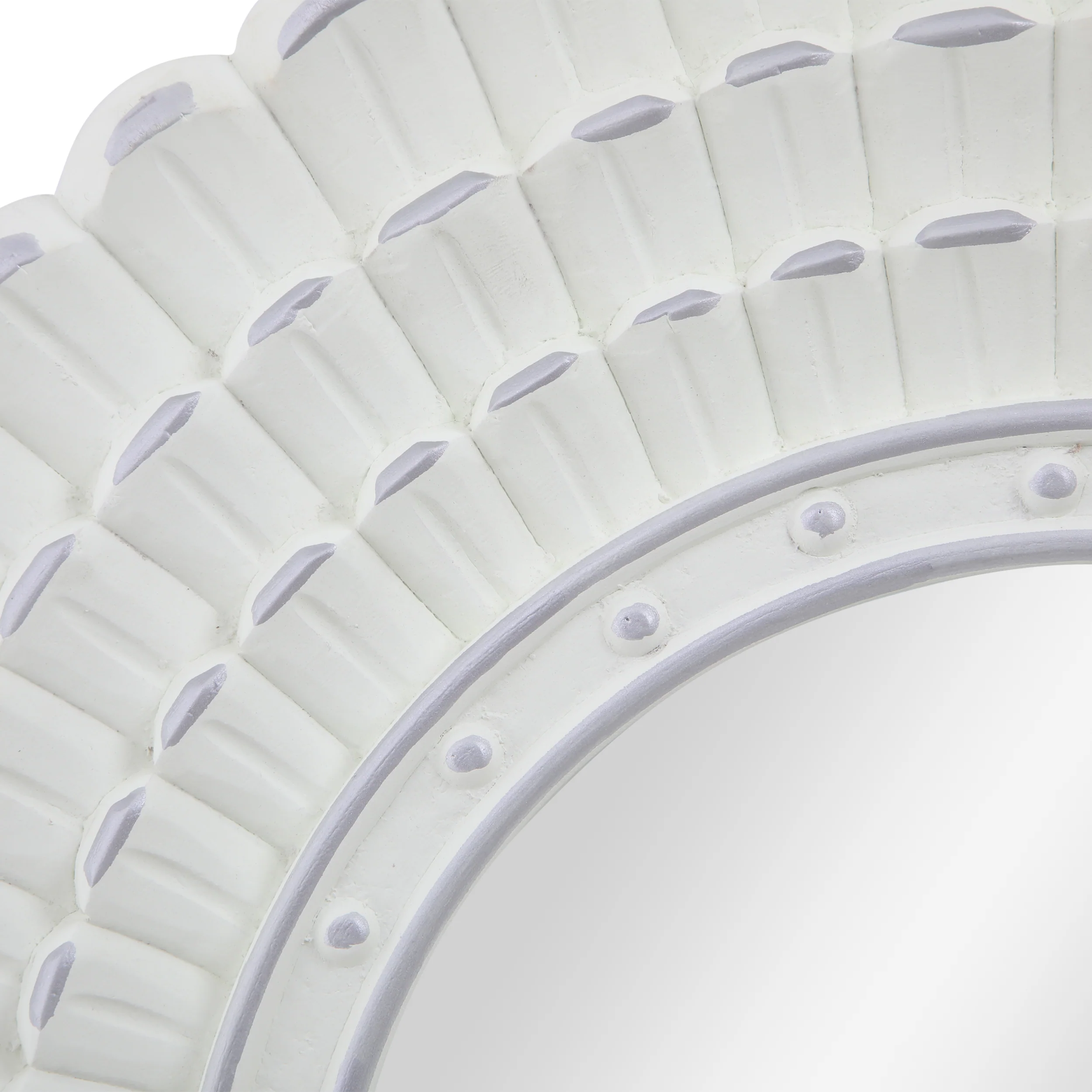 Harriet Modern Round Mirror with Carved Frame - furnishings