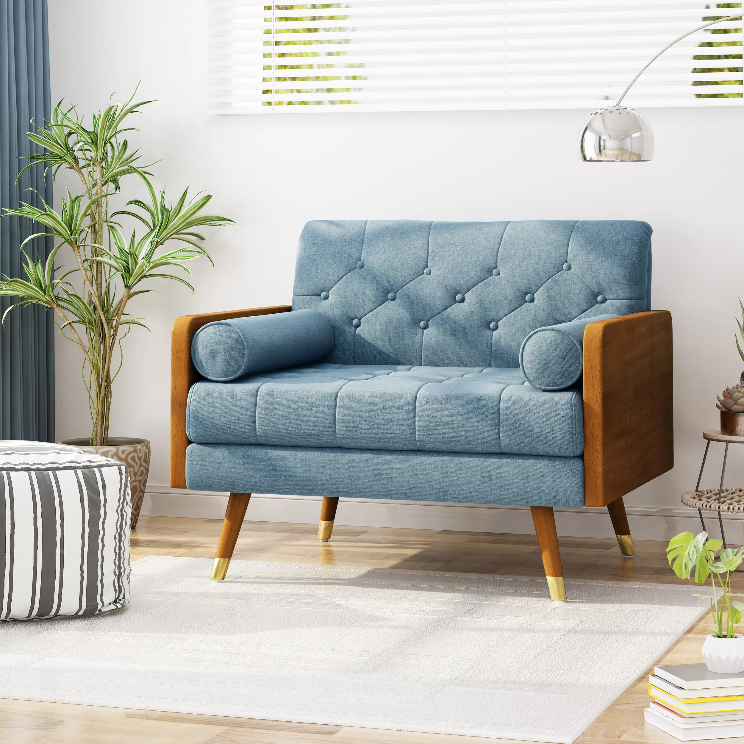 Greta Mid Century Modern Fabric Club Chair - furnishings