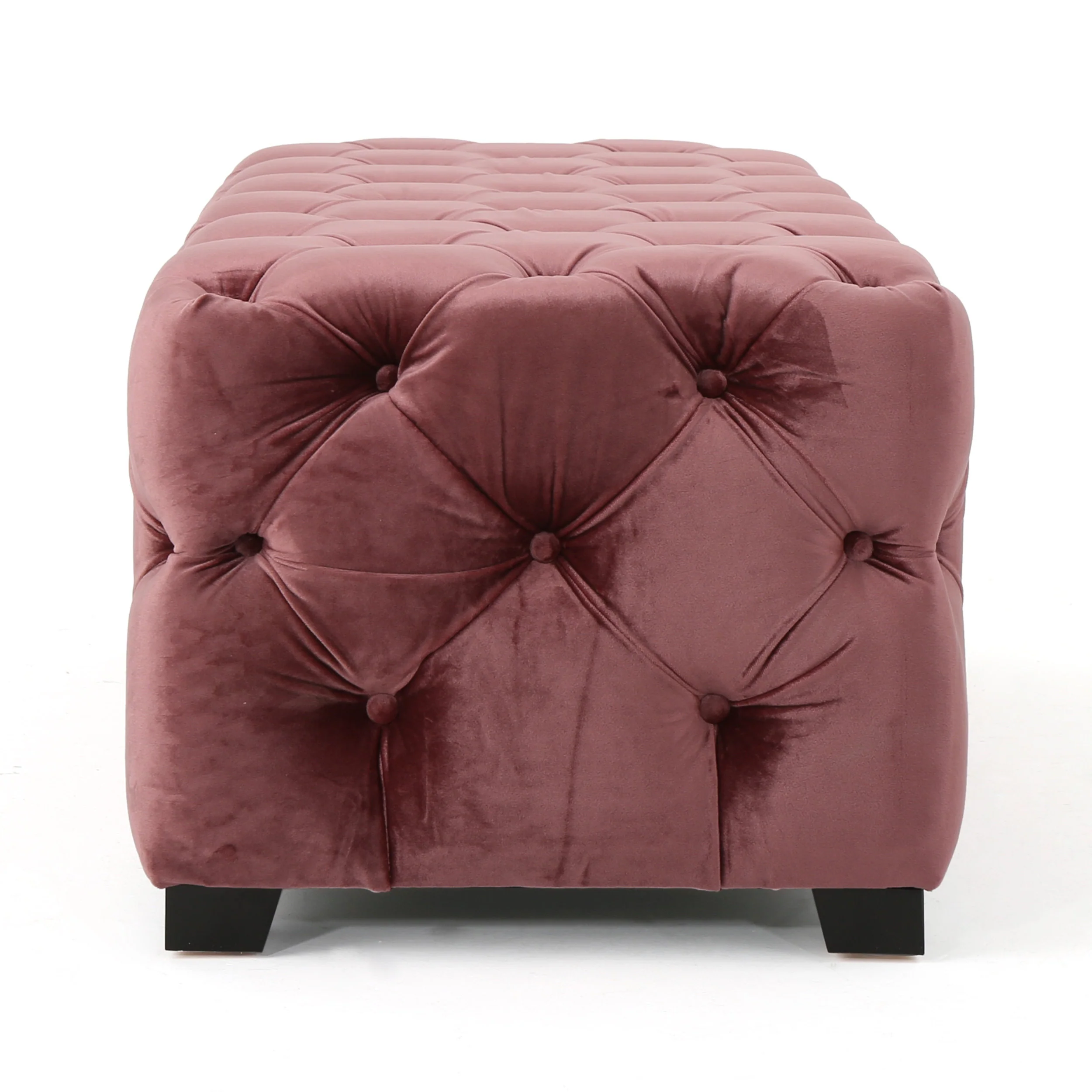 Provence Modern Glam Tufted Velvet Ottoman Bench - furnishings