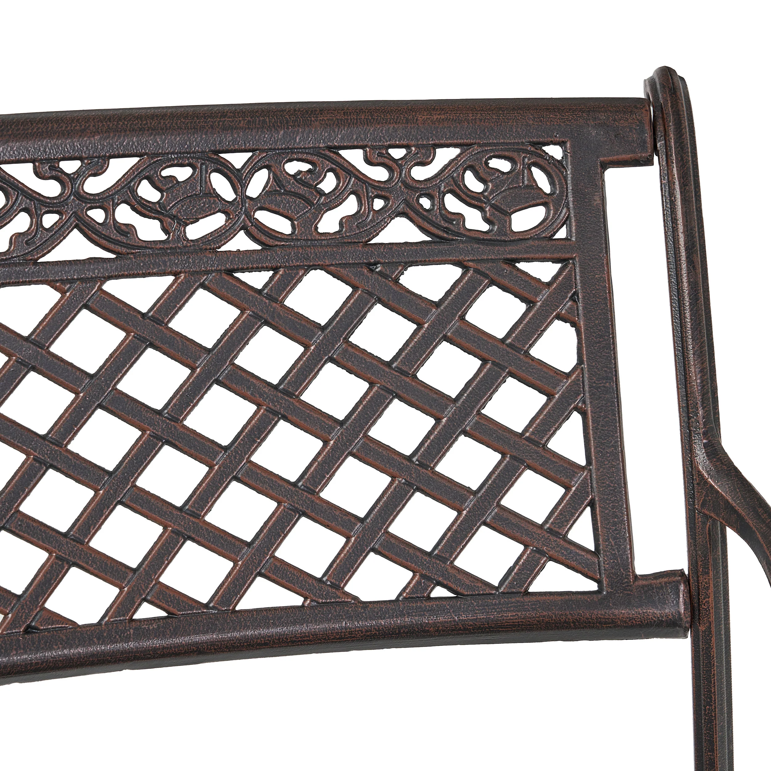 Bainbridge Outdoor Antique Copper Cast Aluminum Bench - furnishings