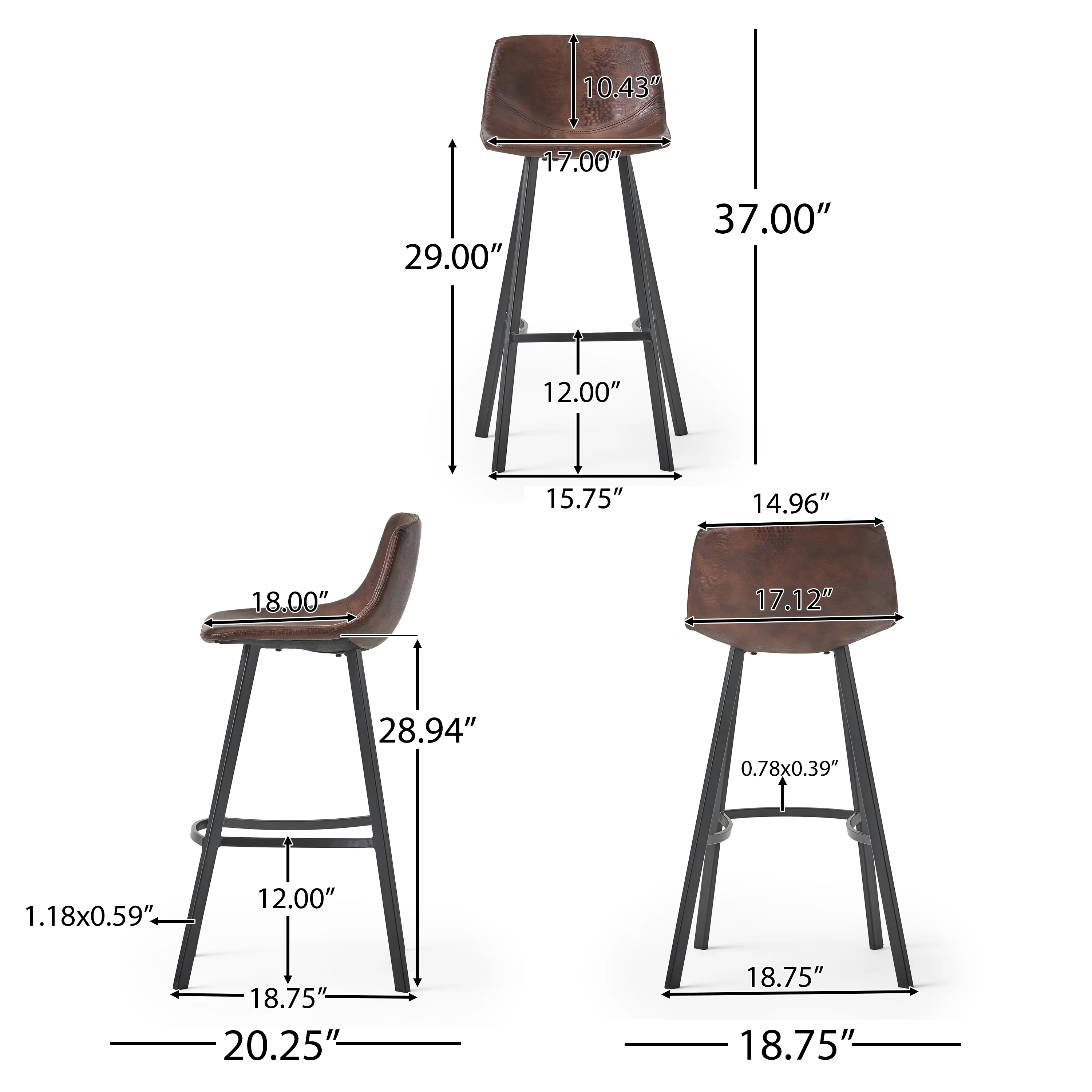 Rex Modern Upholstered Bar Stool (Set of 2) - furnishings
