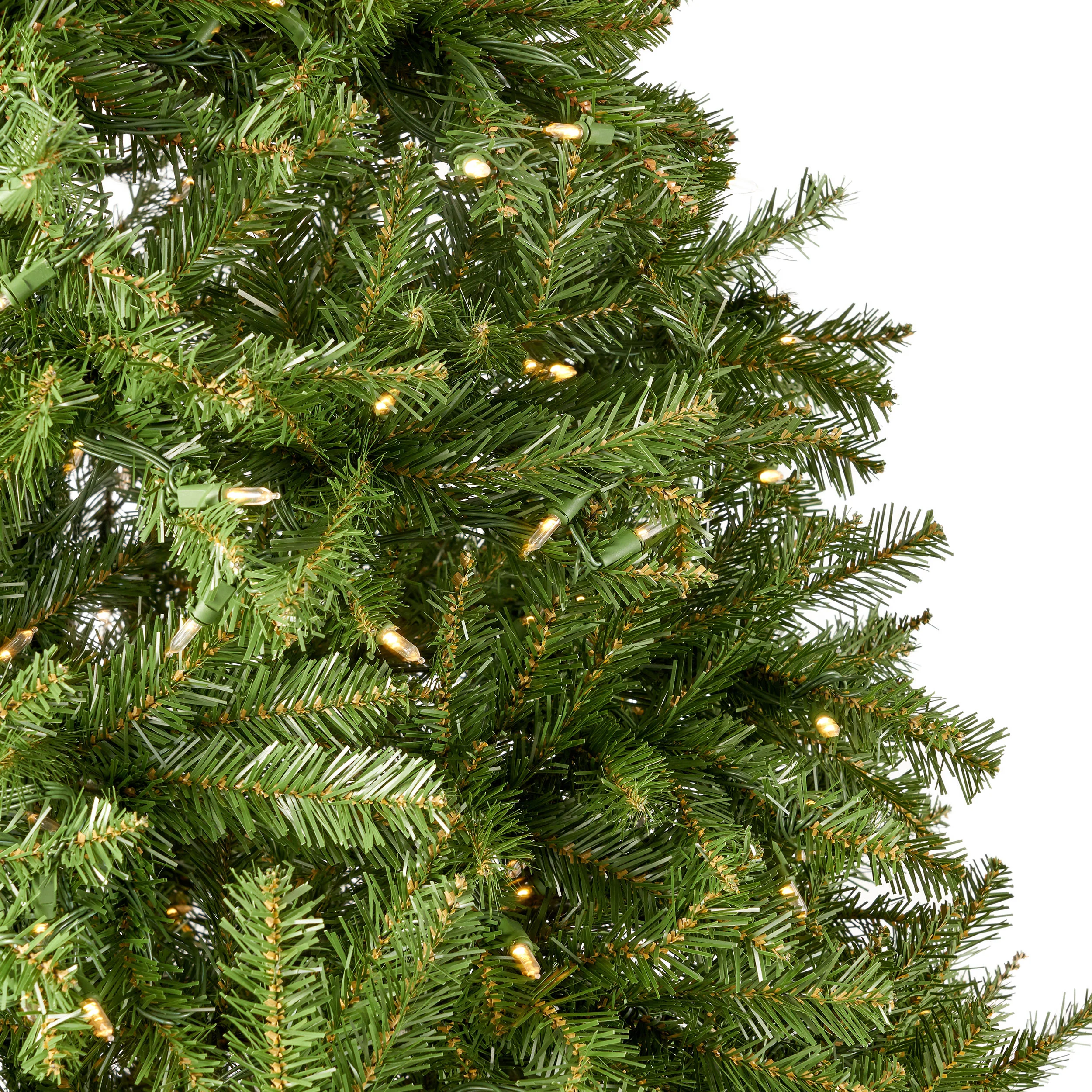 9-foot Fraser Fir Pre-Lit Clear LED Hinged Artificial Christmas Tree - furnishings