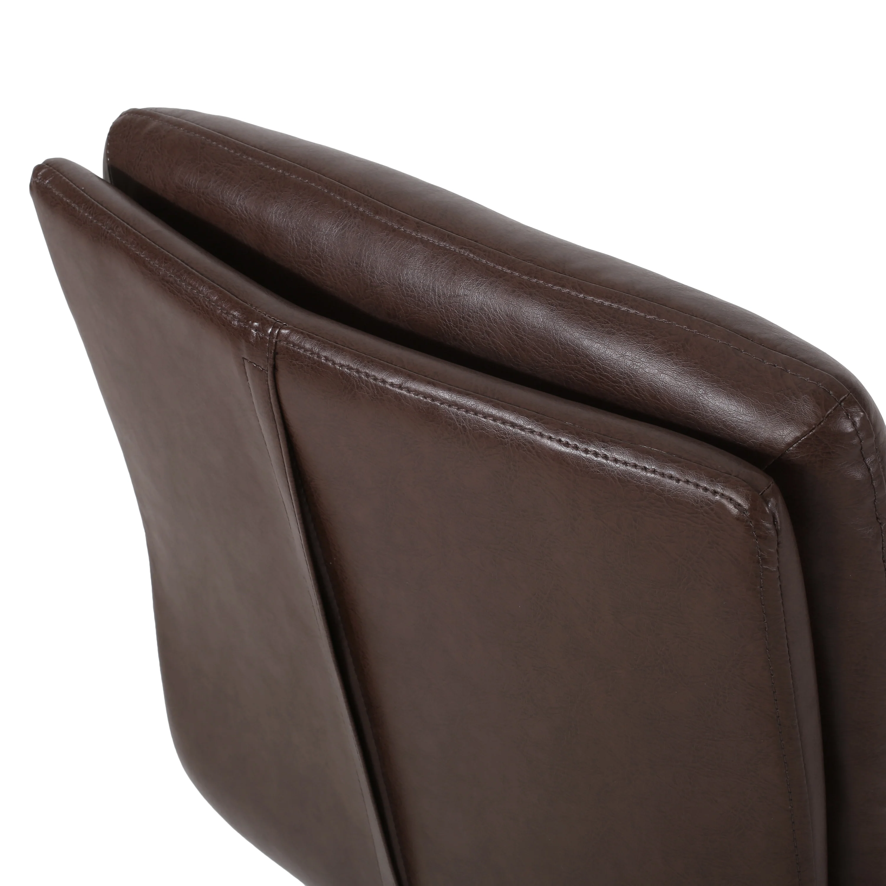 Gould Contemporary Faux Leather Channel Stitch Swivel Office Chair - furnishings