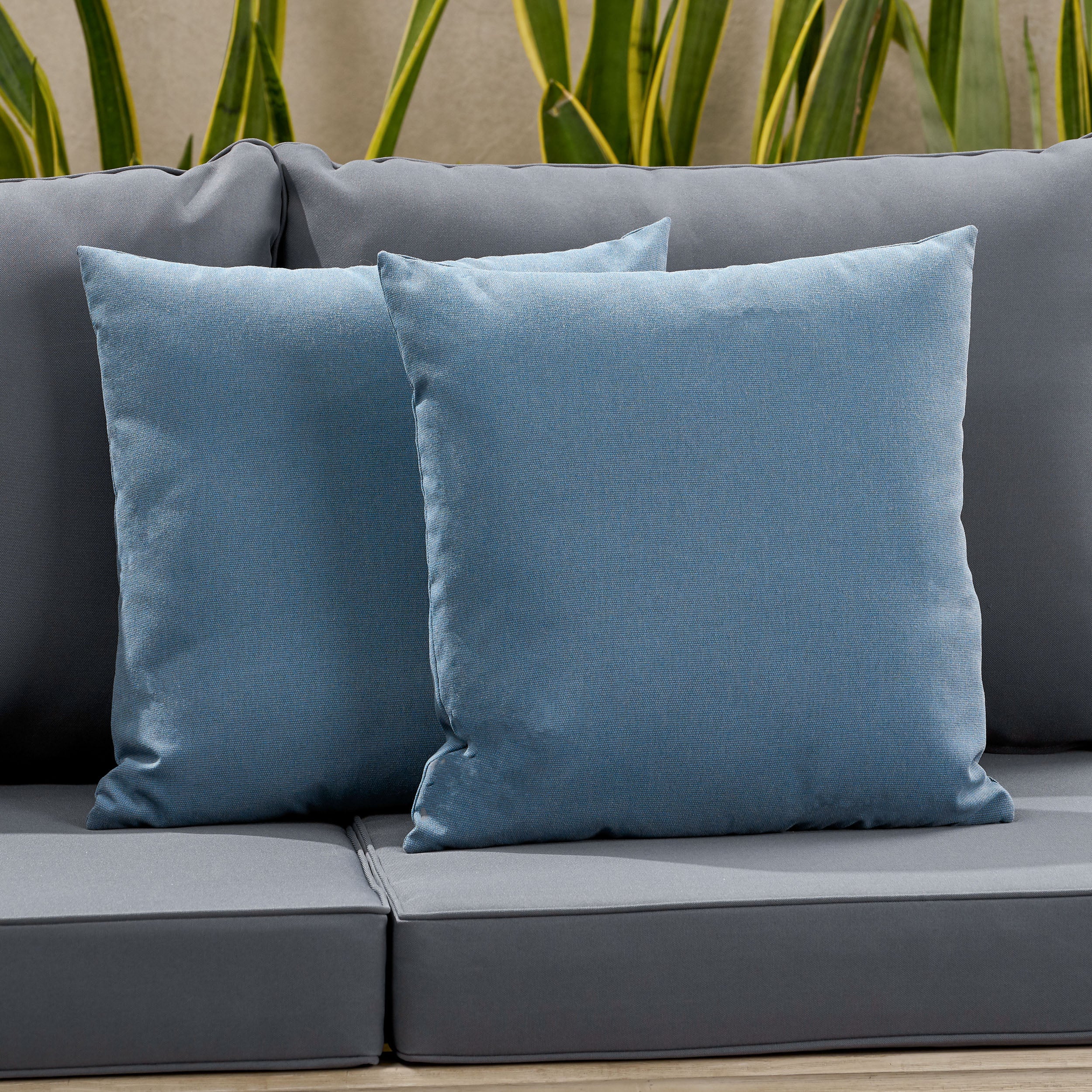 Karalynn Outdoor Modern Square Water Resistant Fabric Pillow (Set of 2) - furnishings