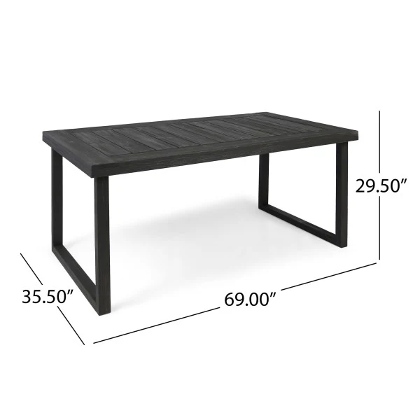 Eric Outdoor 6-Seater Acacia Wood Dining Set with Bench - furnishings