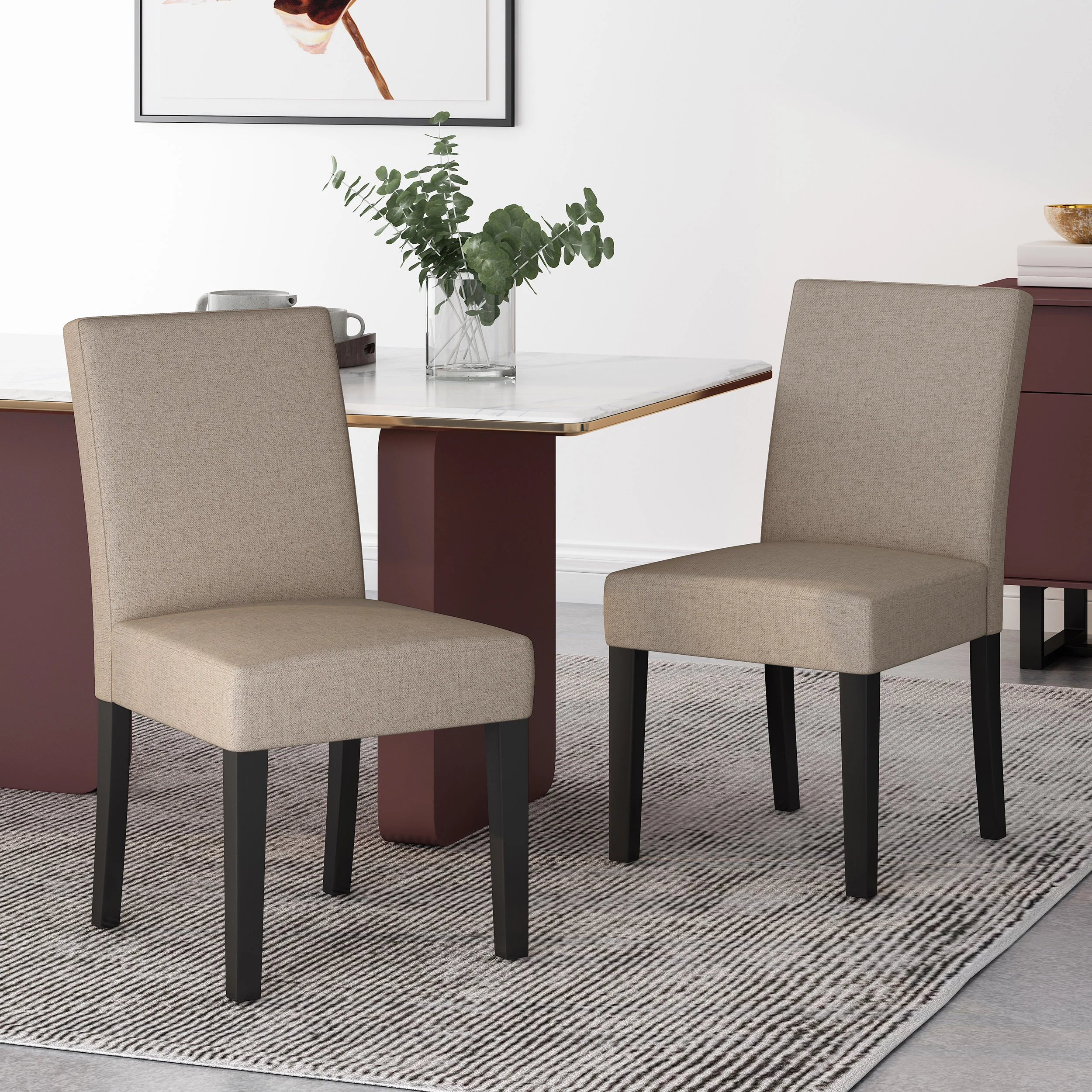 Pocatello Kuna Contemporary Upholstered Dining Chair, Set of 2 - furnishings