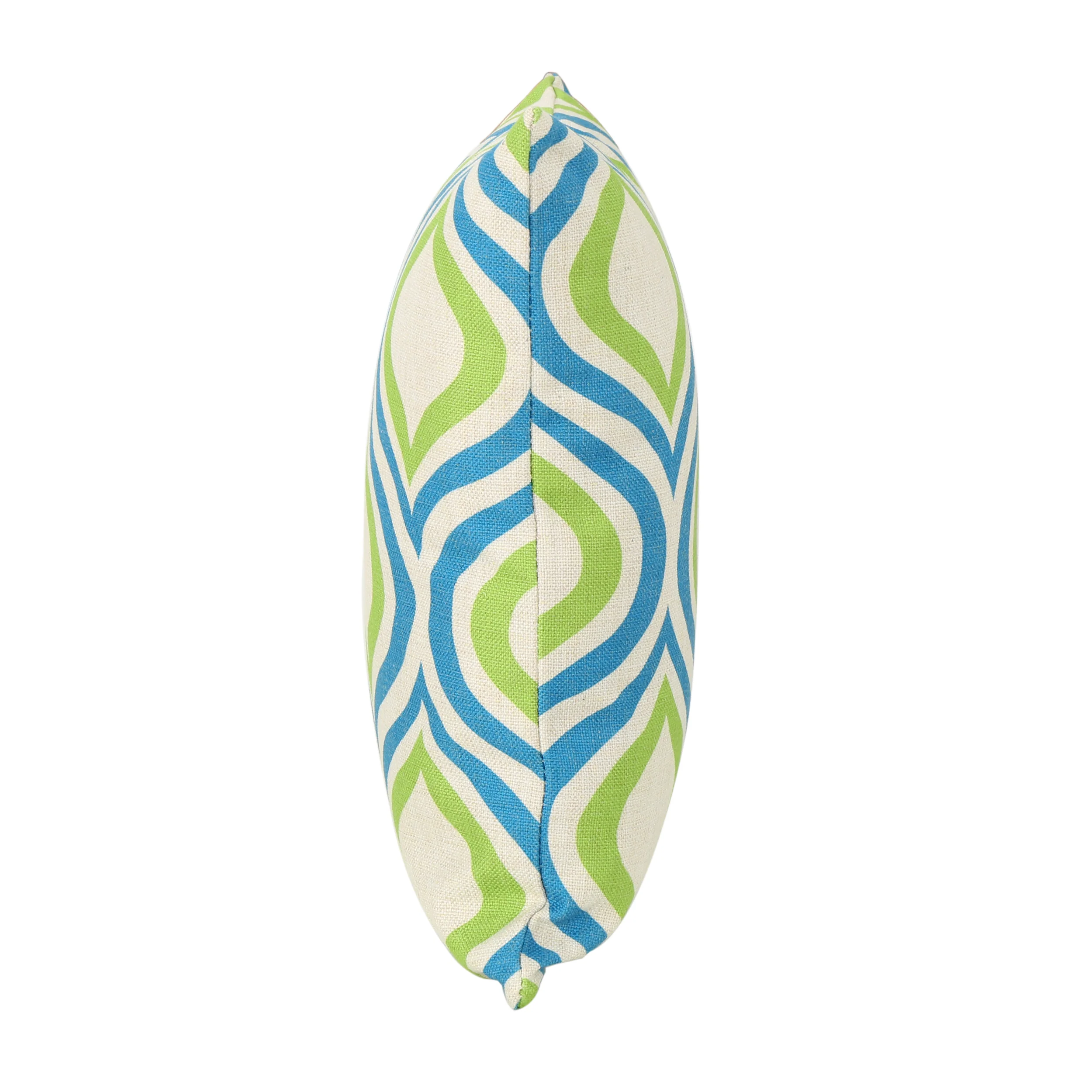 Mabel Outdoor Ikat Water Resistant 18-inch Square Pillow, Blue / Green Ikat - furnishings