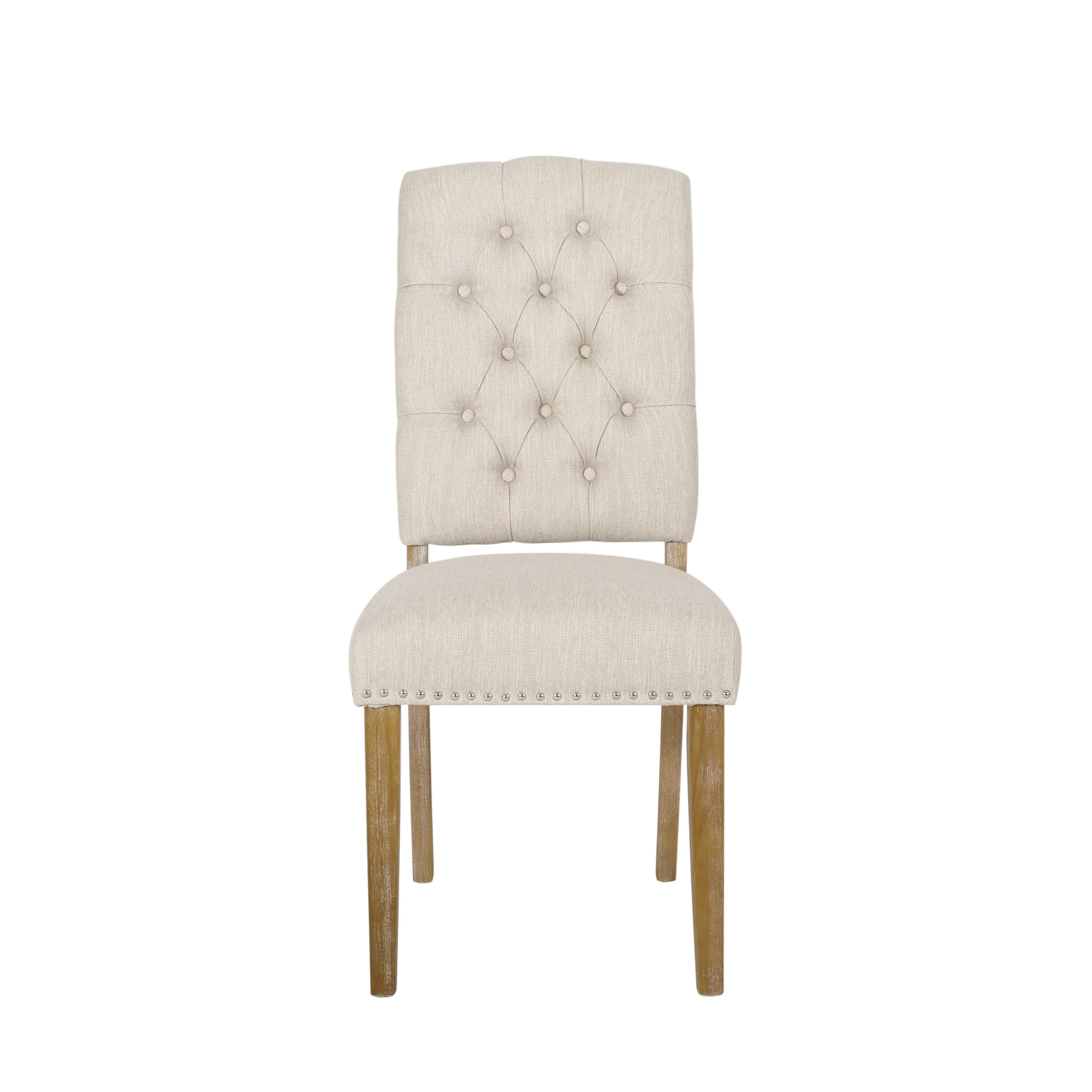 Frances Contemporary Tufted Dining Chairs with Nailhead Trim, Set of 6 - furnishings