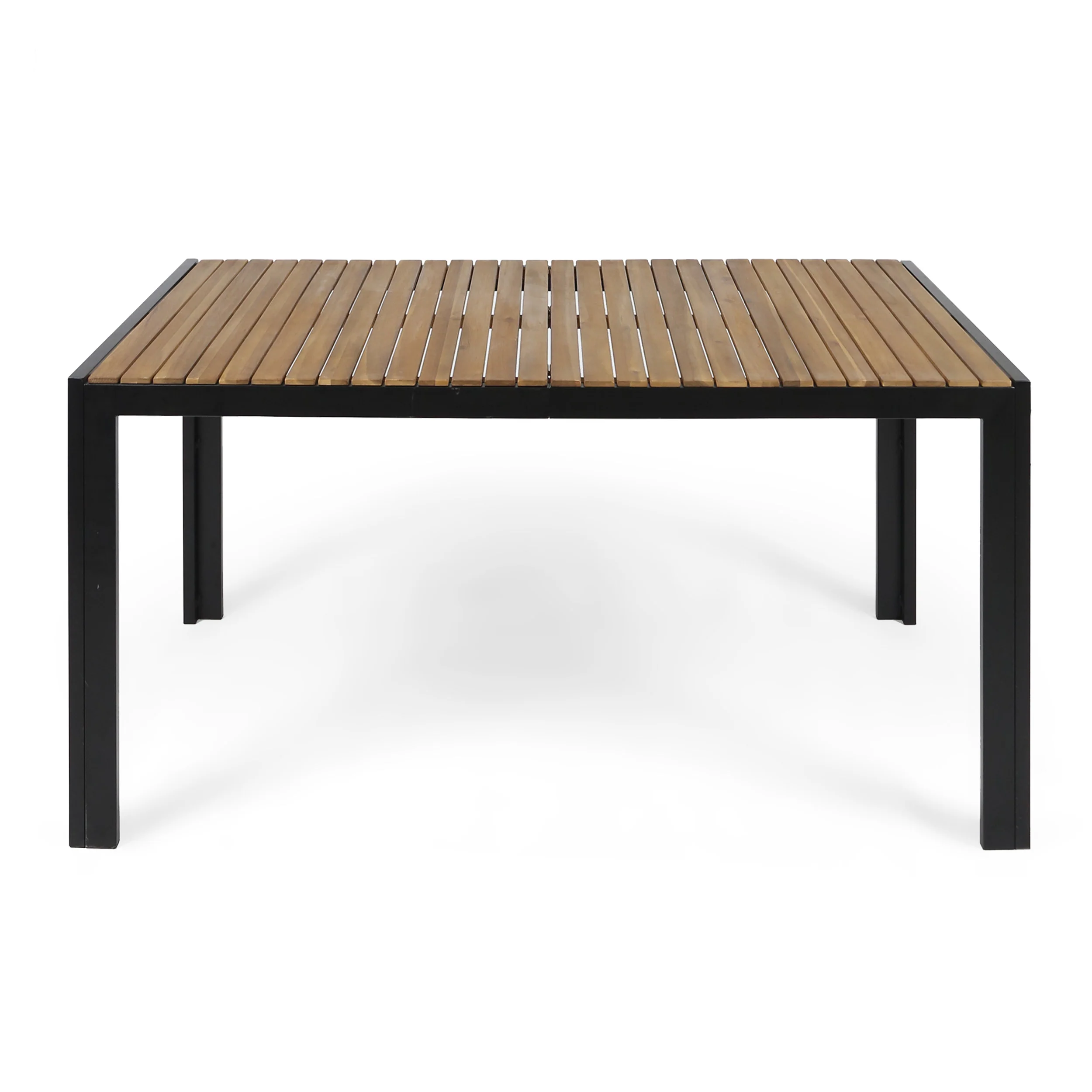 Grace Outdoor 6 Seater Acacia Wood Dining Set with an Iron Frame - furnishings