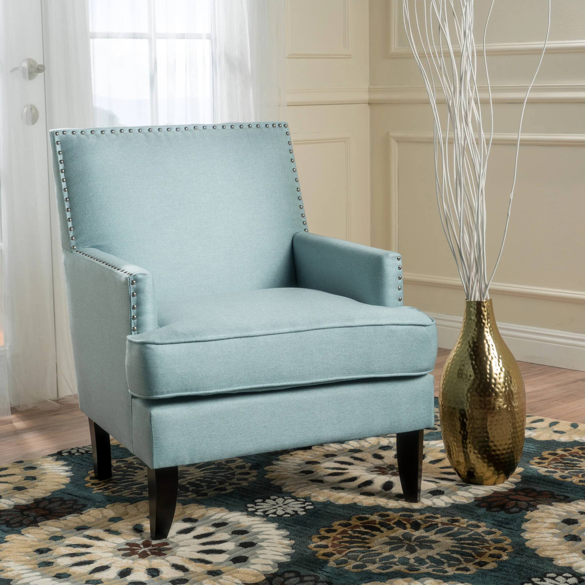 Talette Studded Modern Club Arm Chair - furnishings