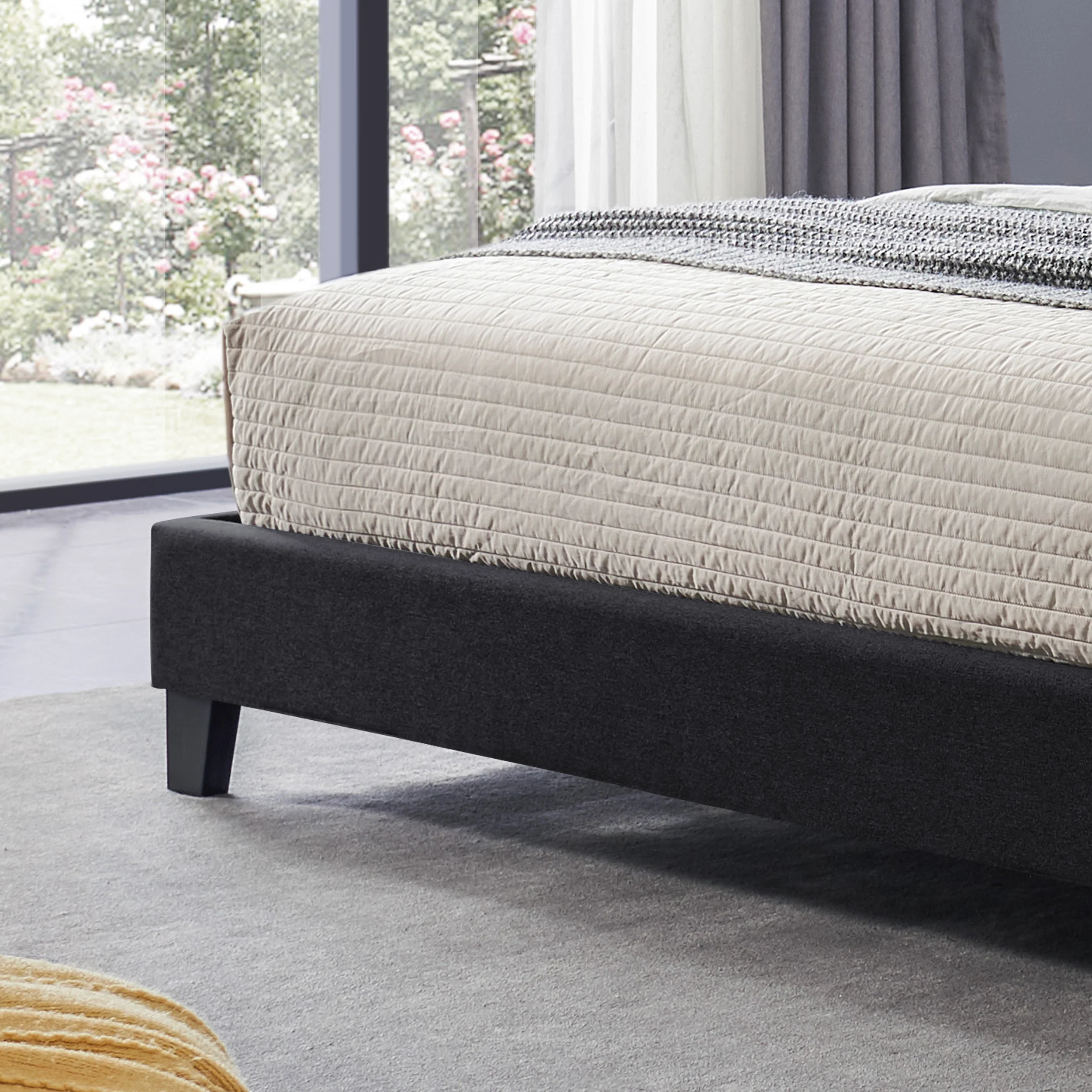 Salome Contemporary Upholstered King Bed Platform - furnishings