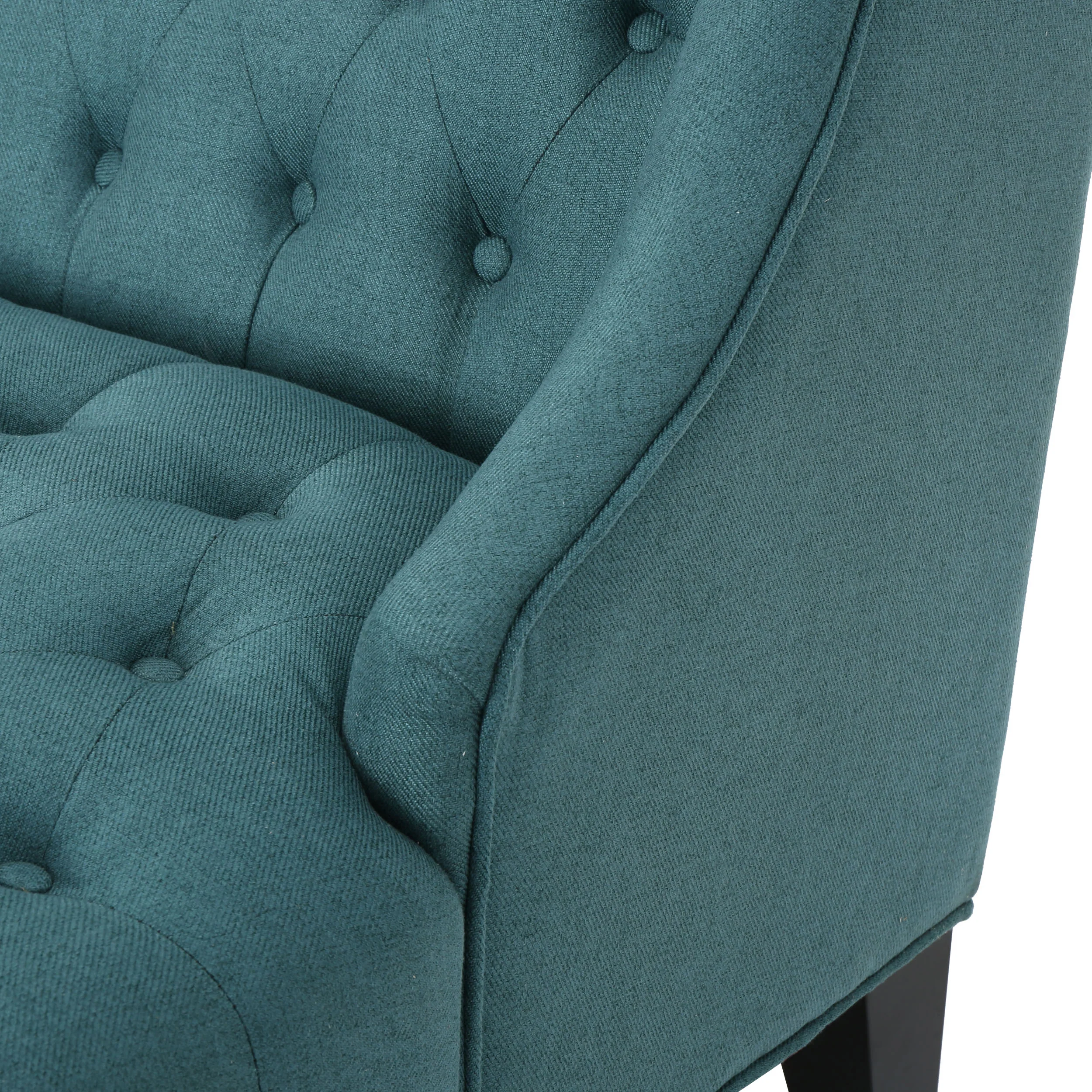 Leona French Style High Back Tufted Winged Fabric Loveseat - furnishings