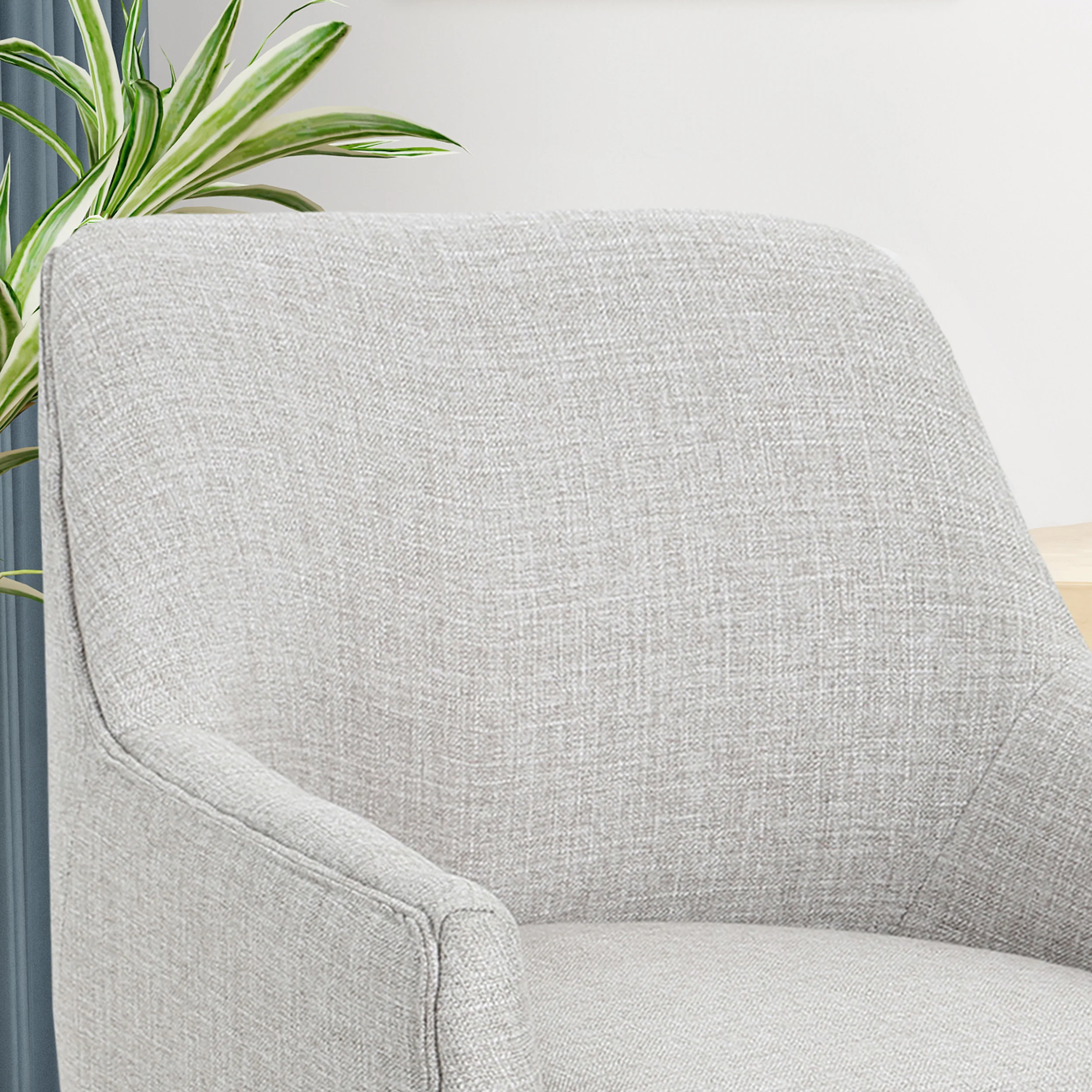 Morgan Mid Century Modern Fabric Home Office Chair with Chrome Base - furnishings