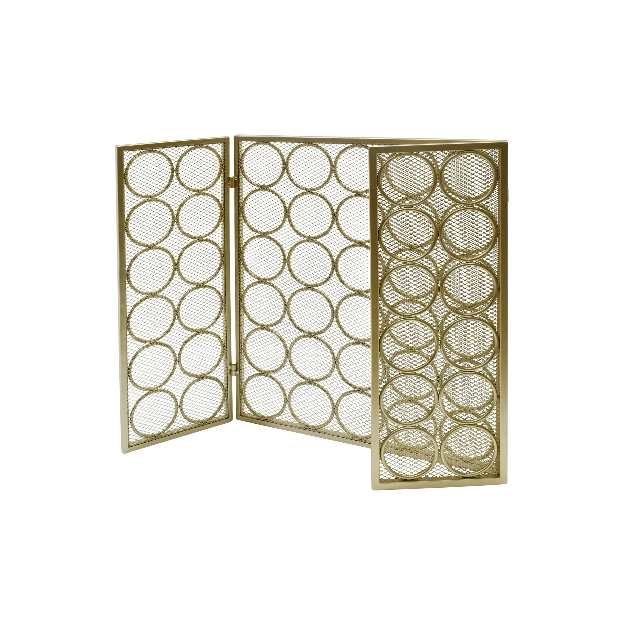 Koda Modern Three Panel Iron Firescreen - furnishings