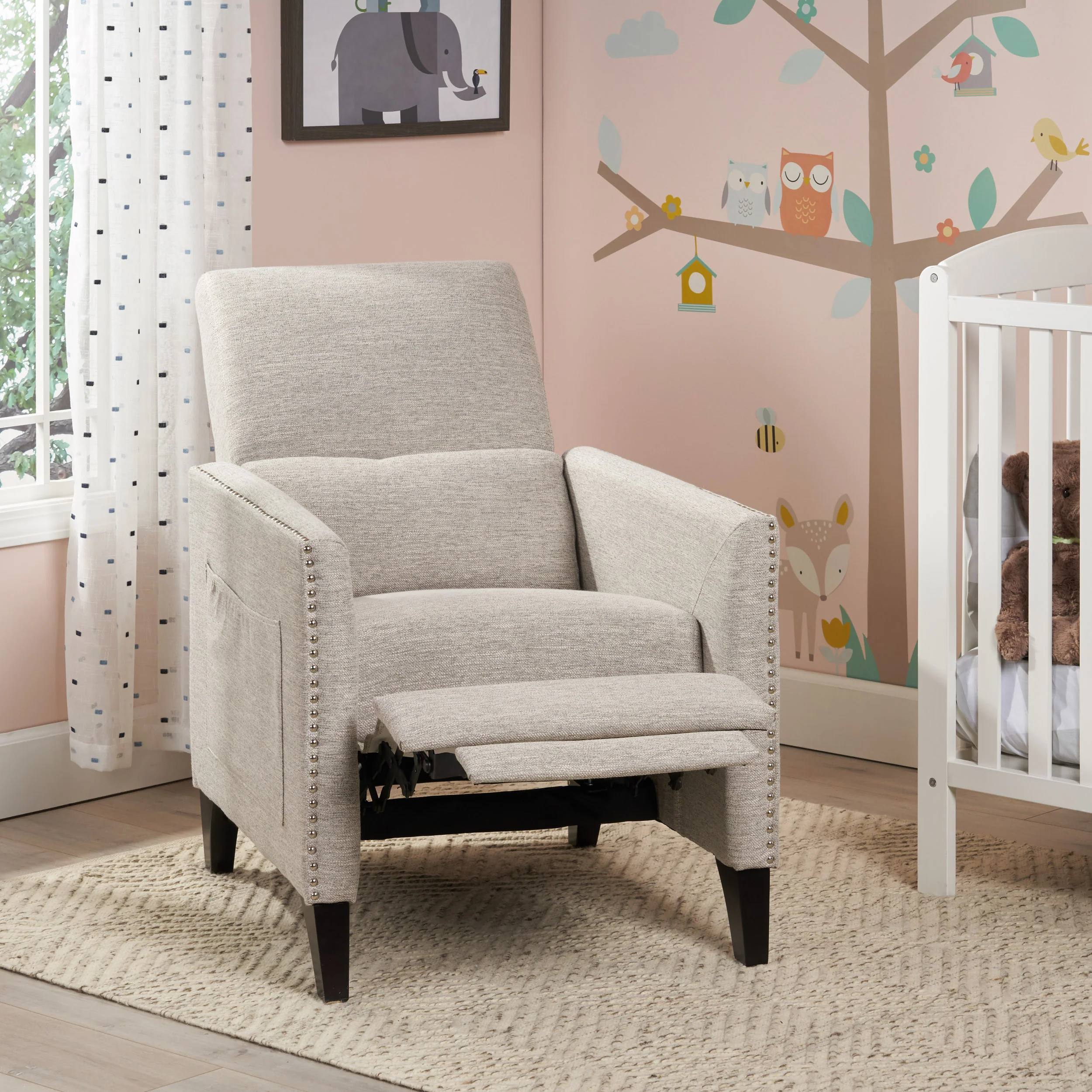 Williamgsburg Contemporary Fabric Push Back Recliner - furnishings