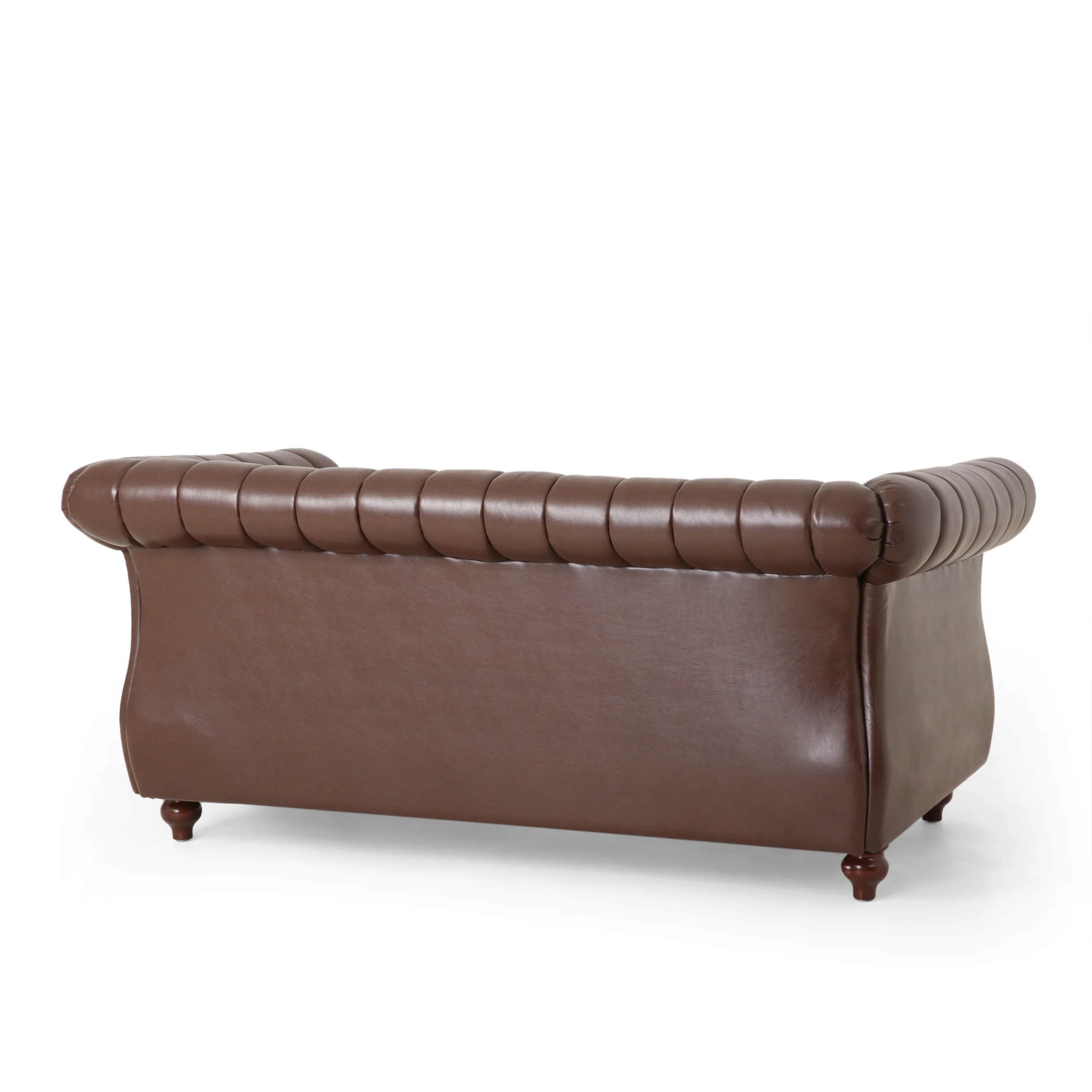 Bauman Modern Glam Channel Stitch Loveseat with Nailhead Trim - furnishings