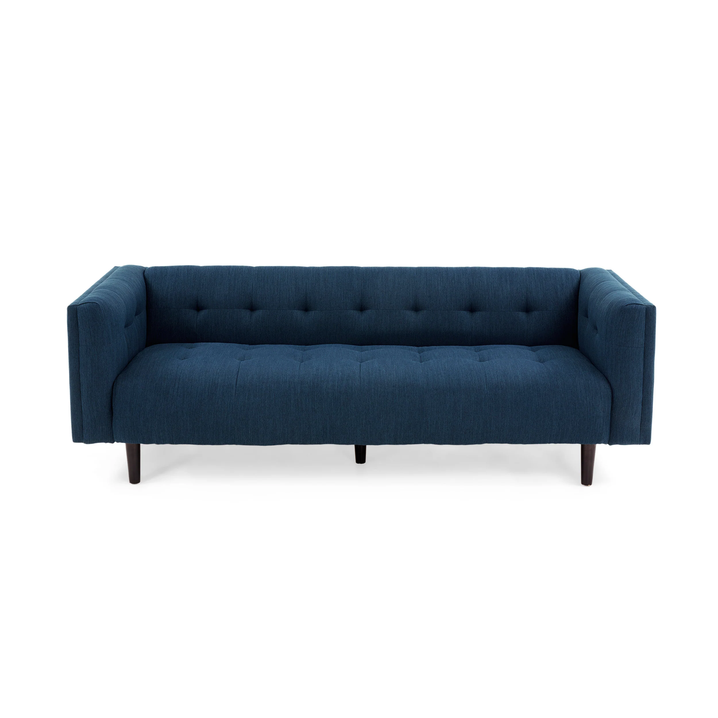 Kennedii Mid-Century Modern Fabric Upholstered Tufted 3 Seater Sofa - furnishings