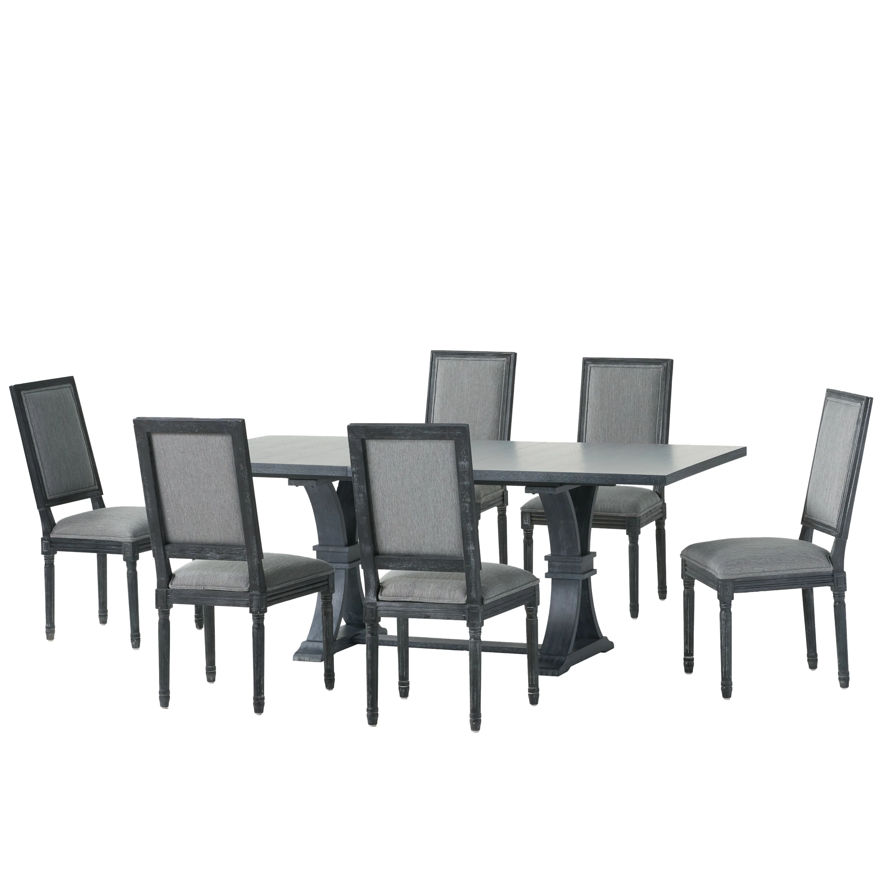 Beckstrom French Country Wood 7-Piece Expandable Dining Set - furnishings