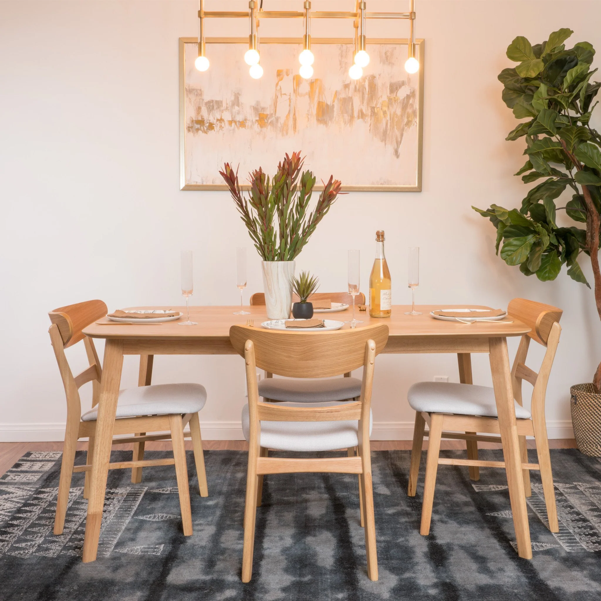 Helen Mid-Century Modern 5 Piece Dining Set - furnishings