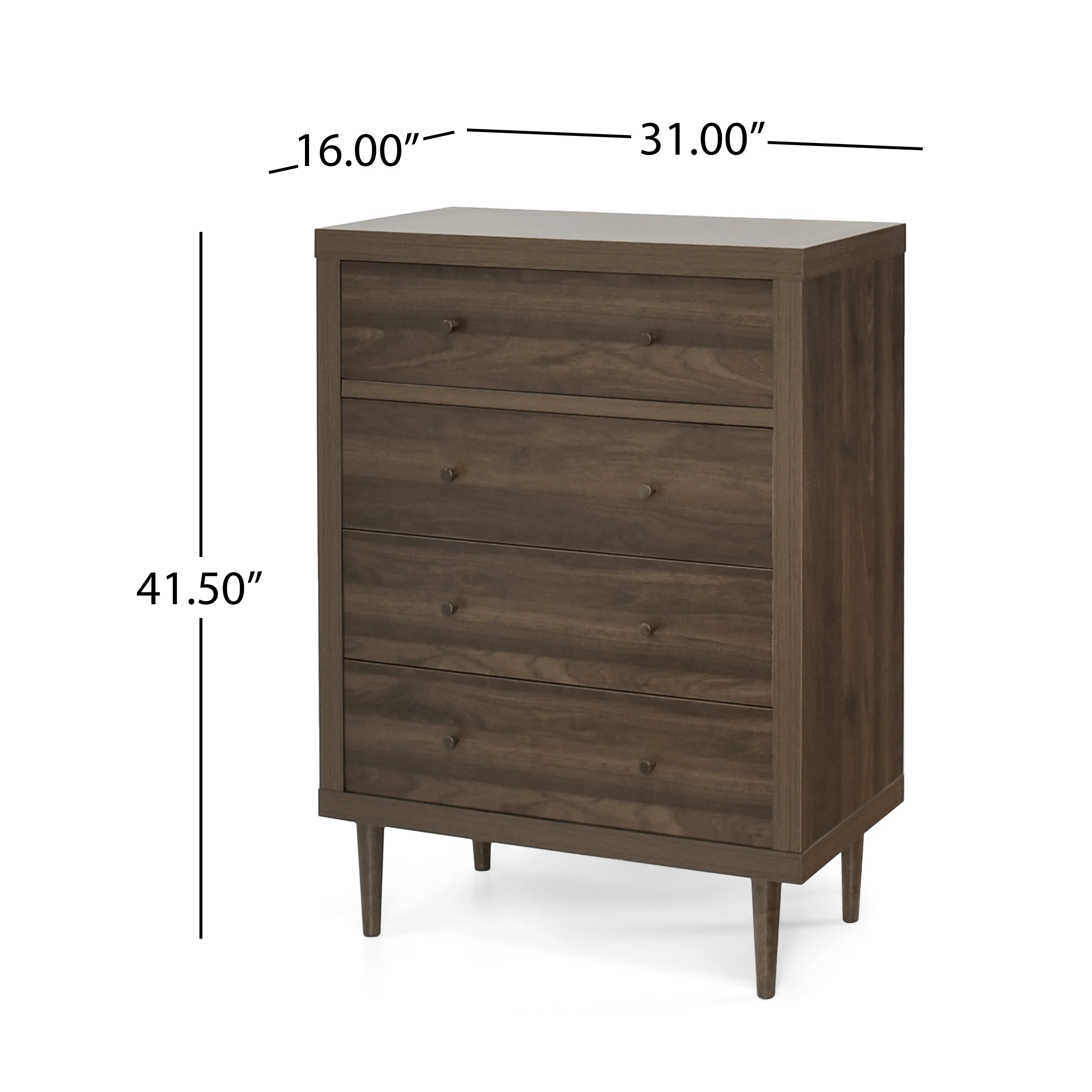 Farhart Mid Century Modern 4 Drawer Dresser - furnishings