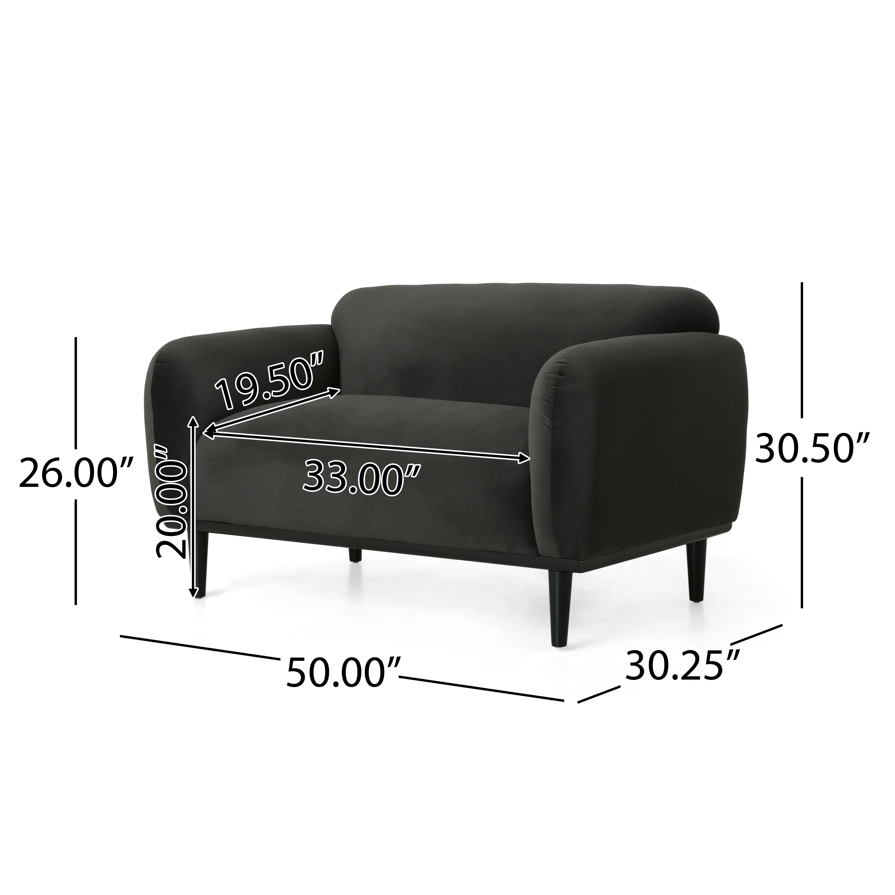 Sandee Contemporary Upholstered Loveseat - furnishings