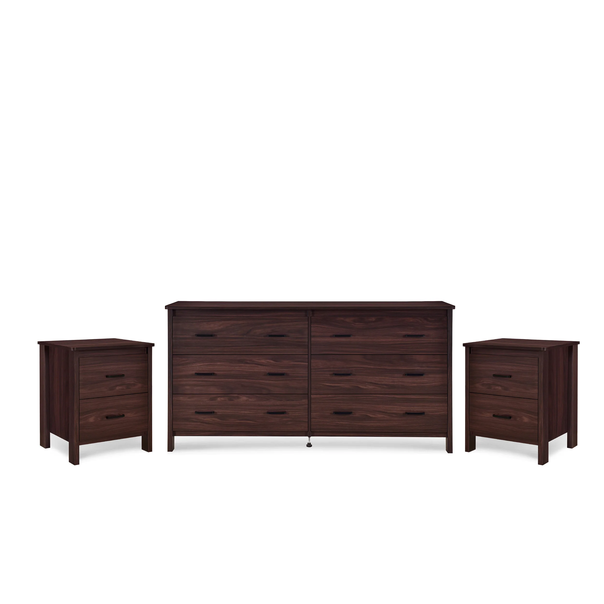 Titeca Contemporary 3 Piece Double Dresser and Nightstand Set - furnishings