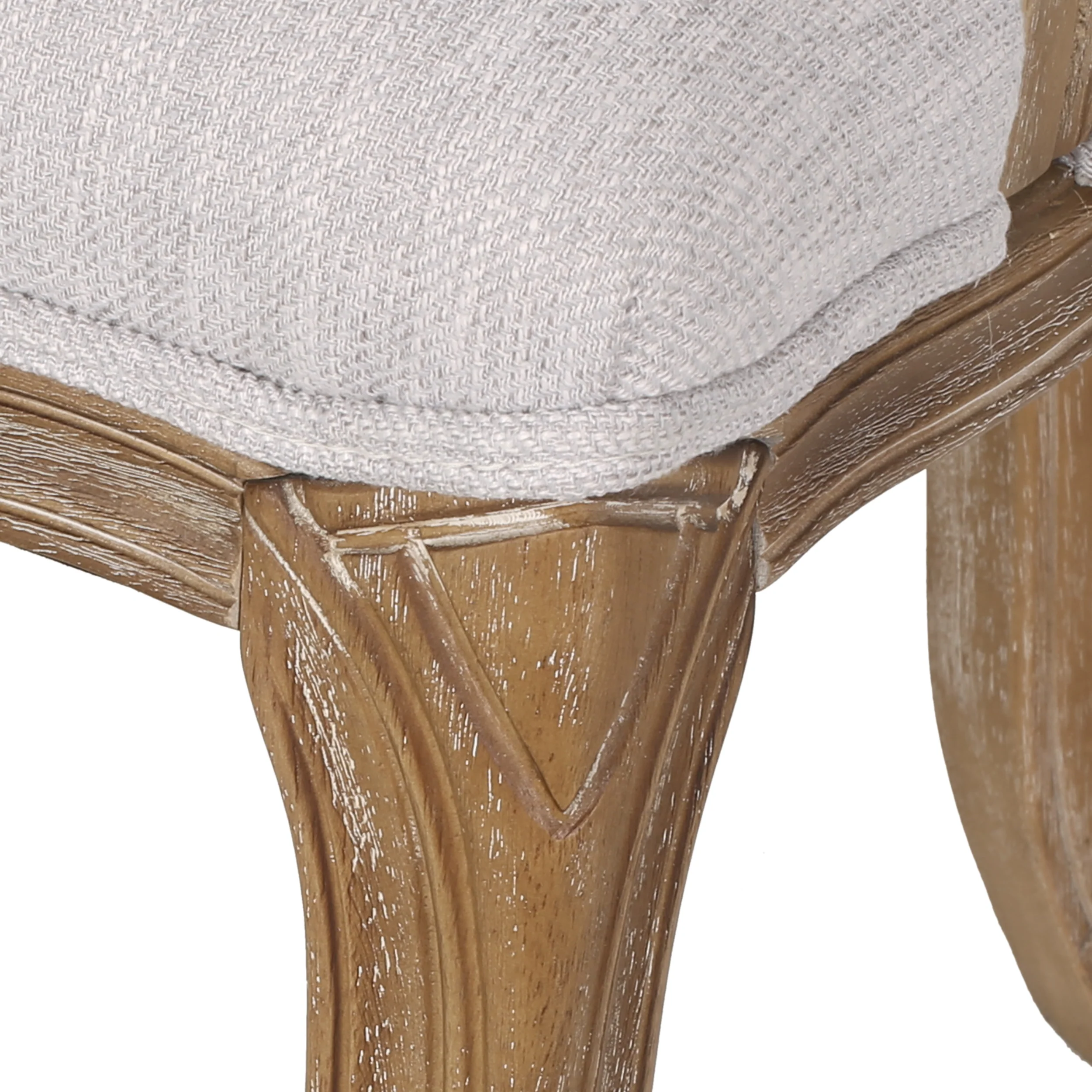 Ardyce French Country Fabric Upholstered Wood and Cane 5 Piece Circular Dining Set - furnishings