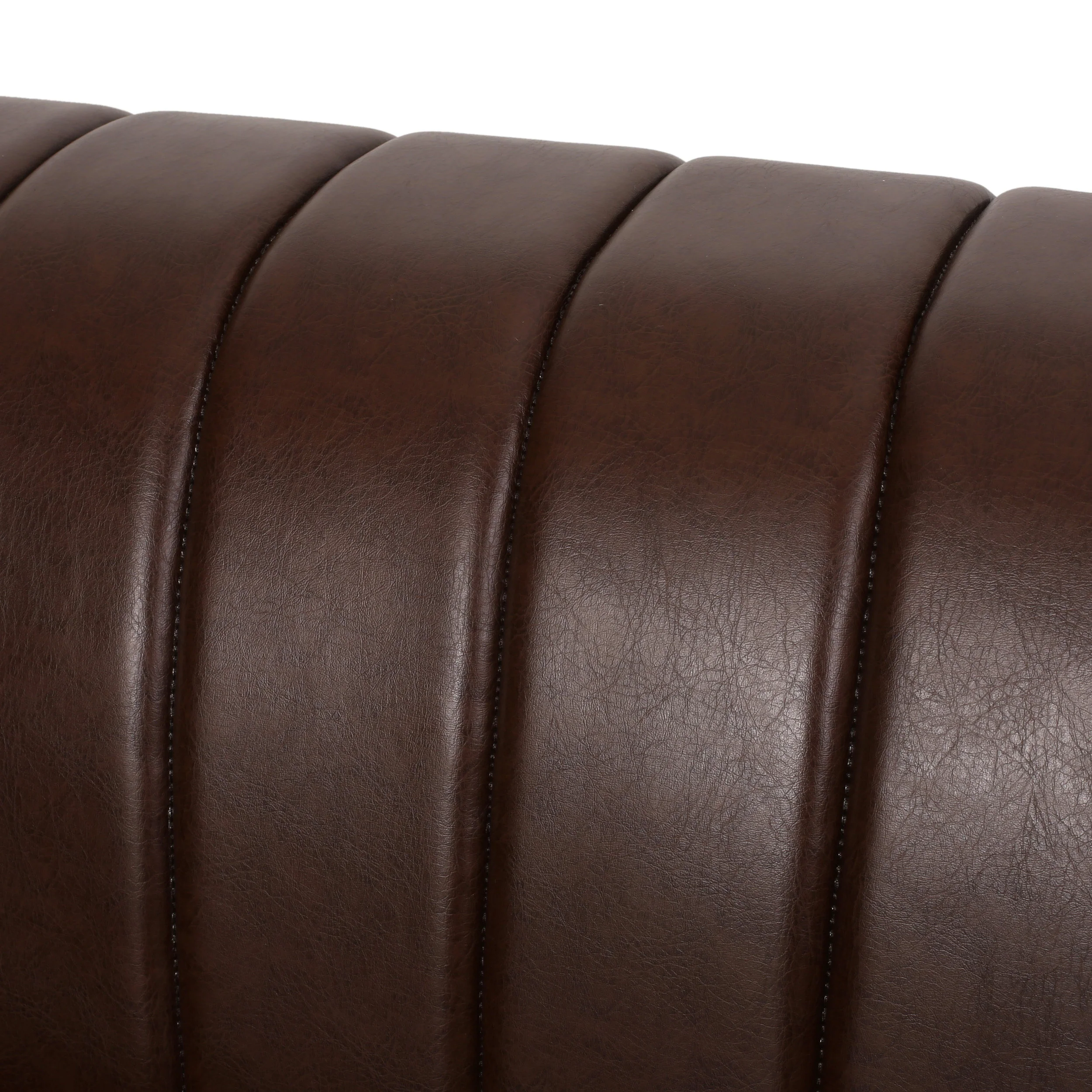 Donley Contemporary Channel Stitch 3 Seater Sofa with Nailhead Trim - furnishings