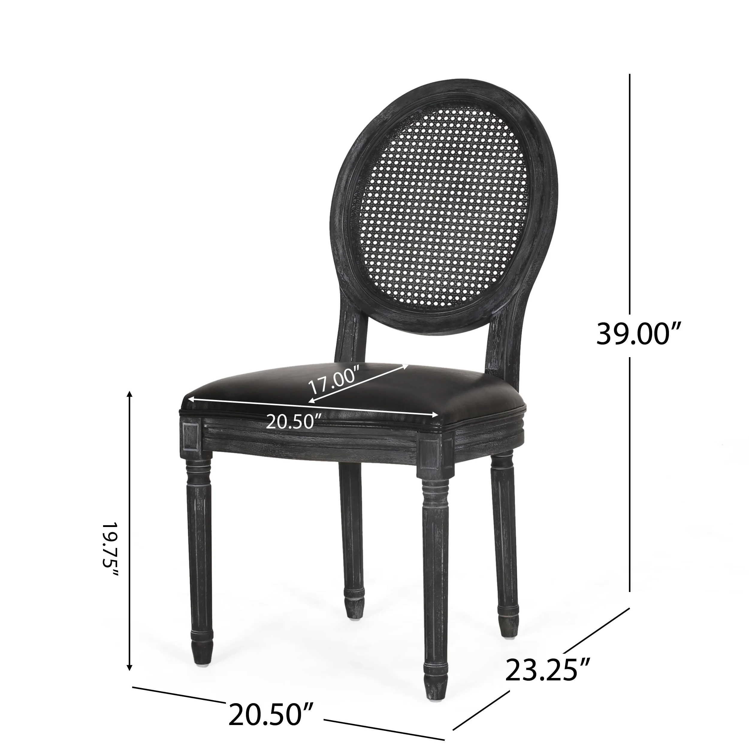 Mores French Country Upholstered Wood and Rattan 5 Piece Circular Dining Set - furnishings