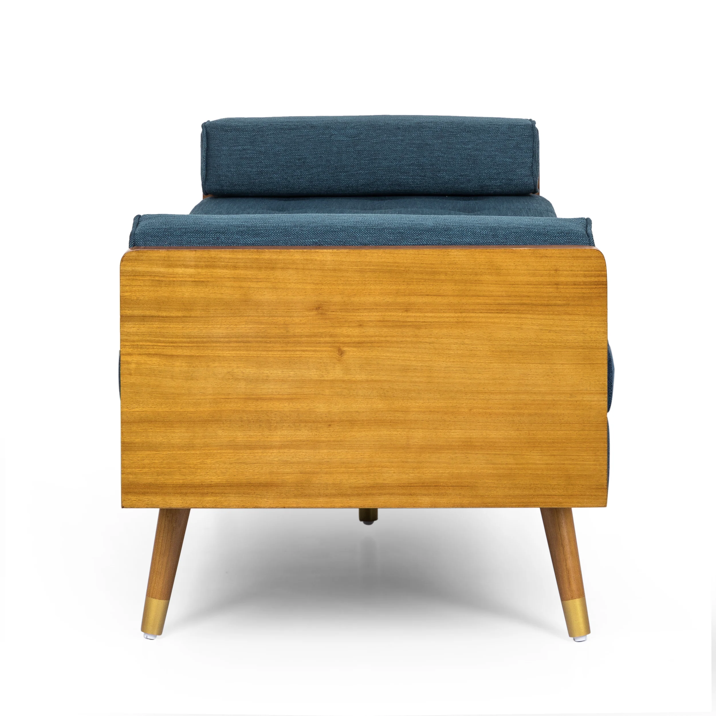 Tiltonsville Mid-Century Modern Tufted Double End Chaise Lounge with Bolster Pillows - furnishings