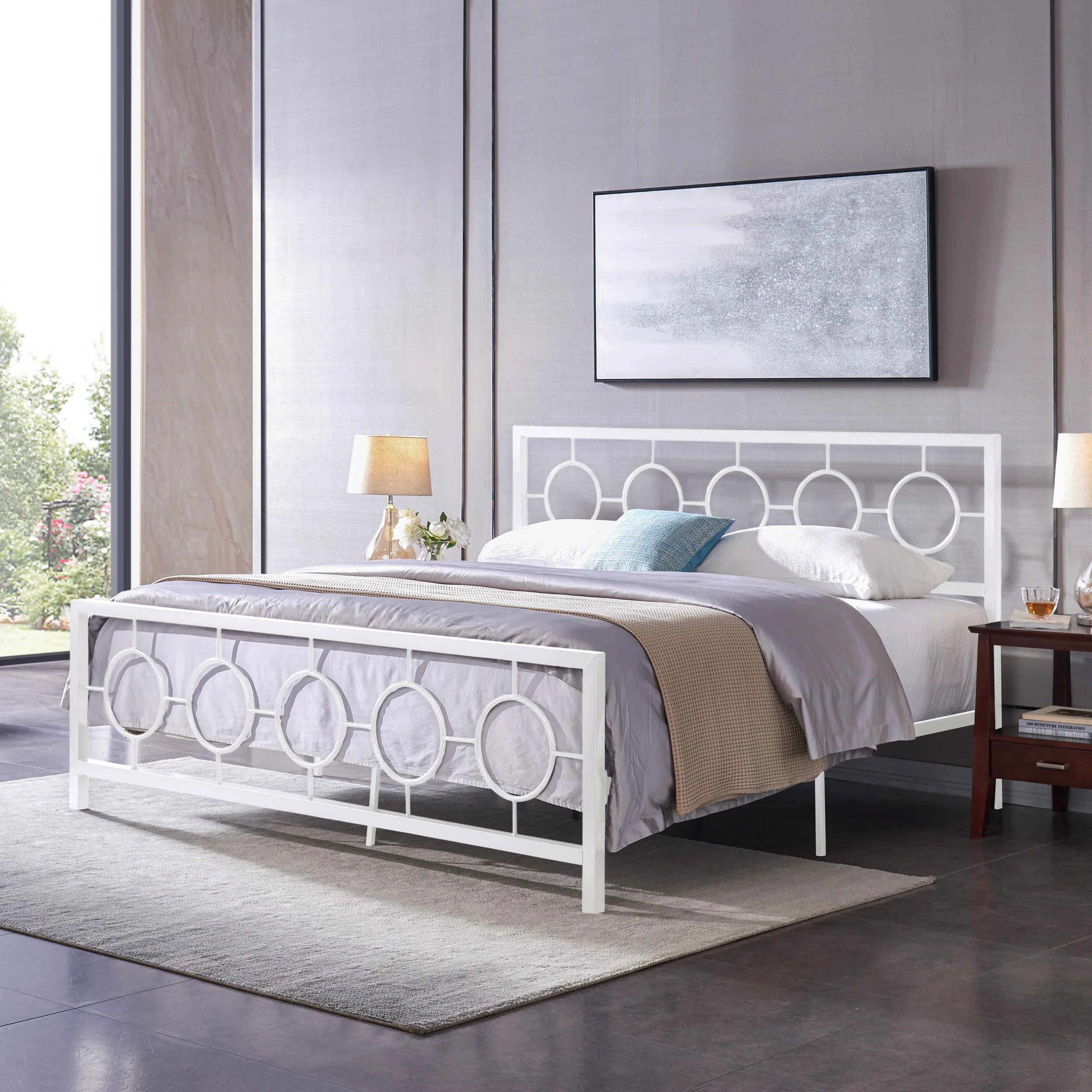 Doris Modern Iron King Bed - furnishings