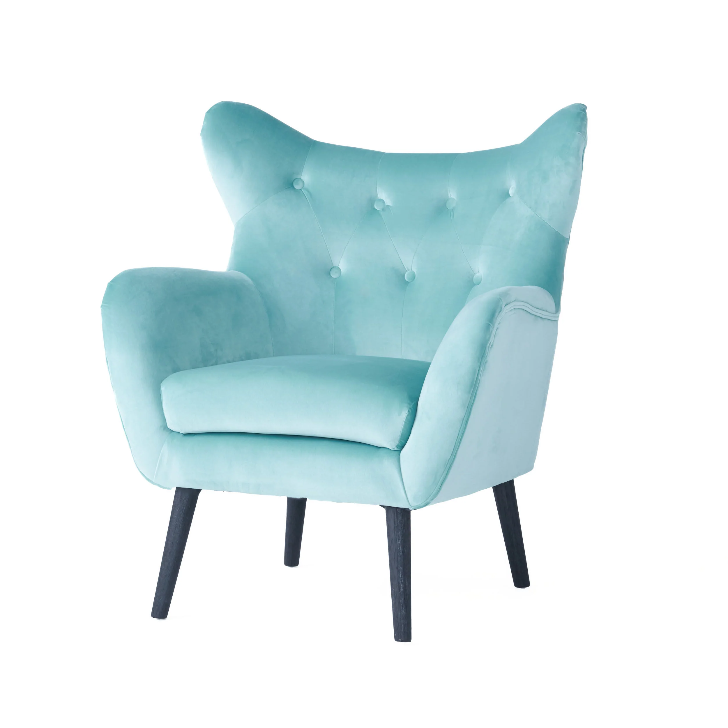 Mae Velvet Tufted Wingback Armchair - furnishings