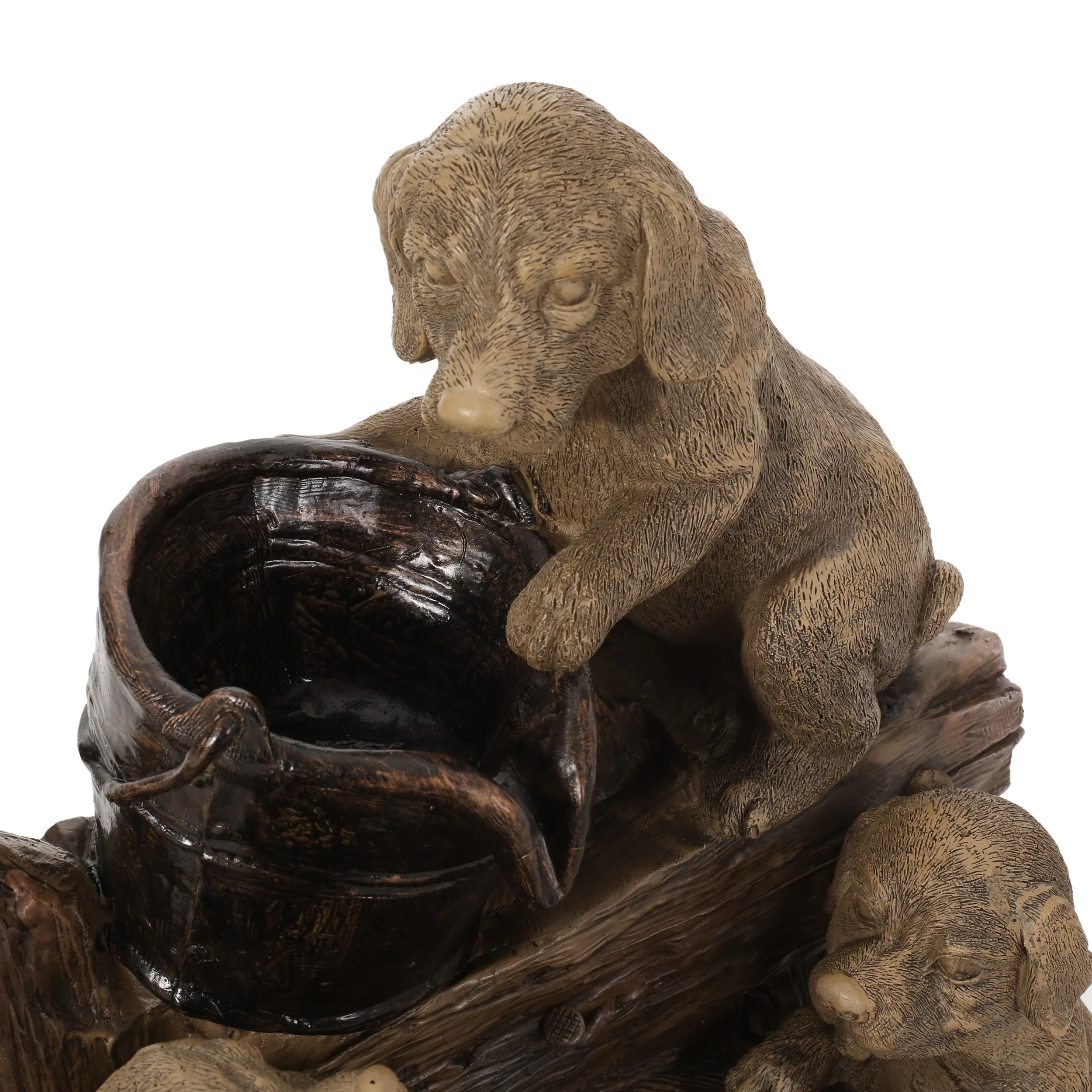 Tignall Outdoor Puppy Fountain, Light Brown - furnishings