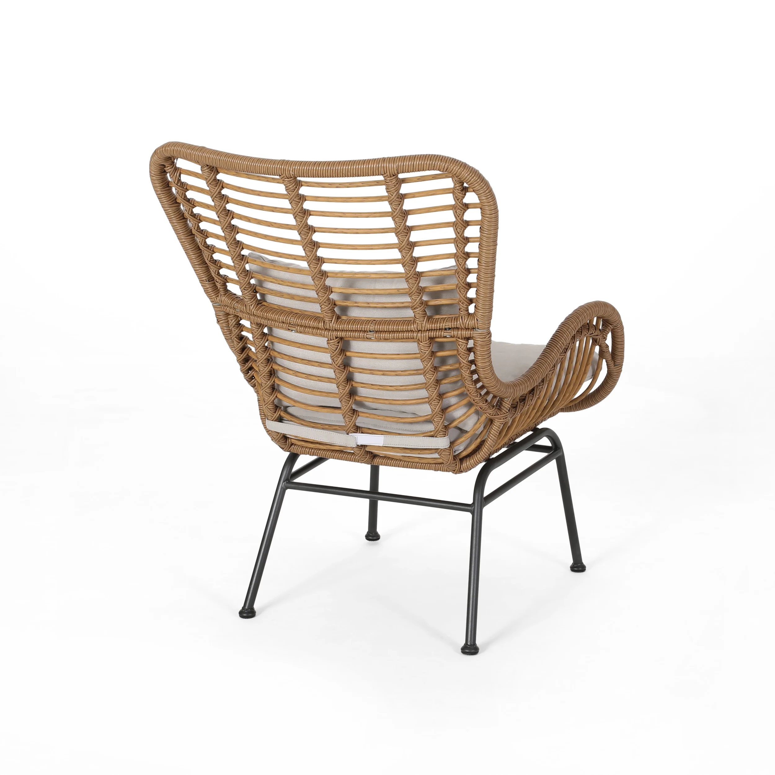 Izidro Indoor Boho Modern Wicker 4 Piece Club Chair and Ottoman Set - furnishings