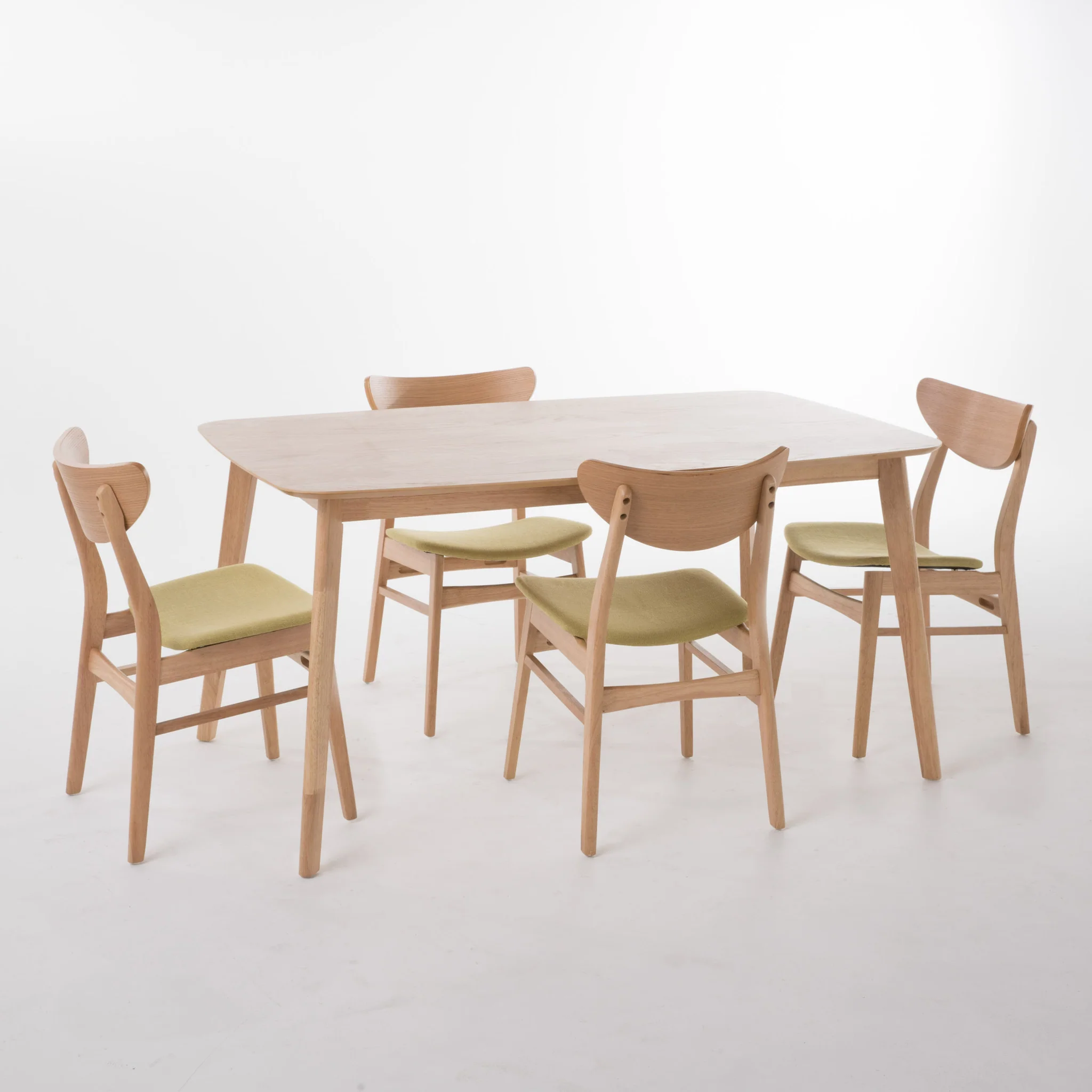 Camilla Natural Oak Finish 60-inch Rectangular 5 Piece Dining Set - furnishings