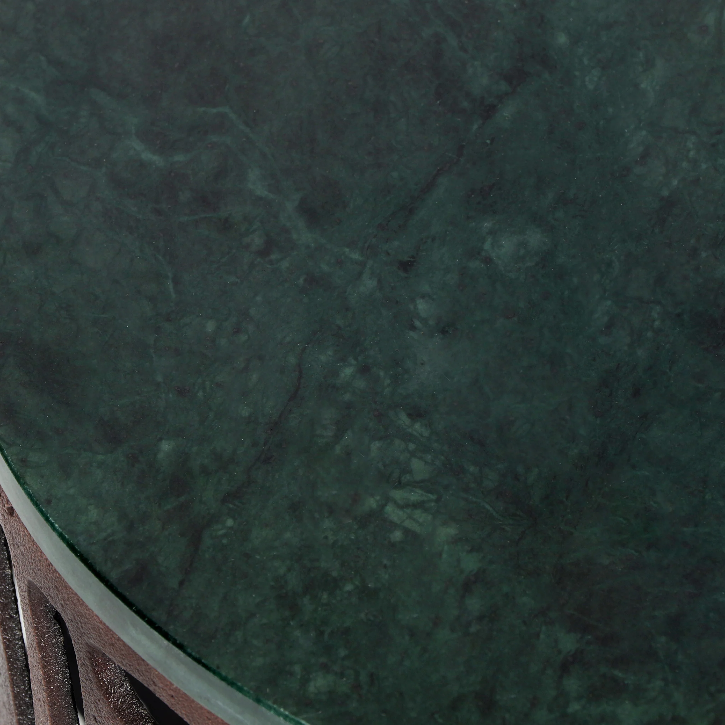Glenmont Boho Handcrafted Aluminum Side Table with Marble Top, Green and Bronze - furnishings