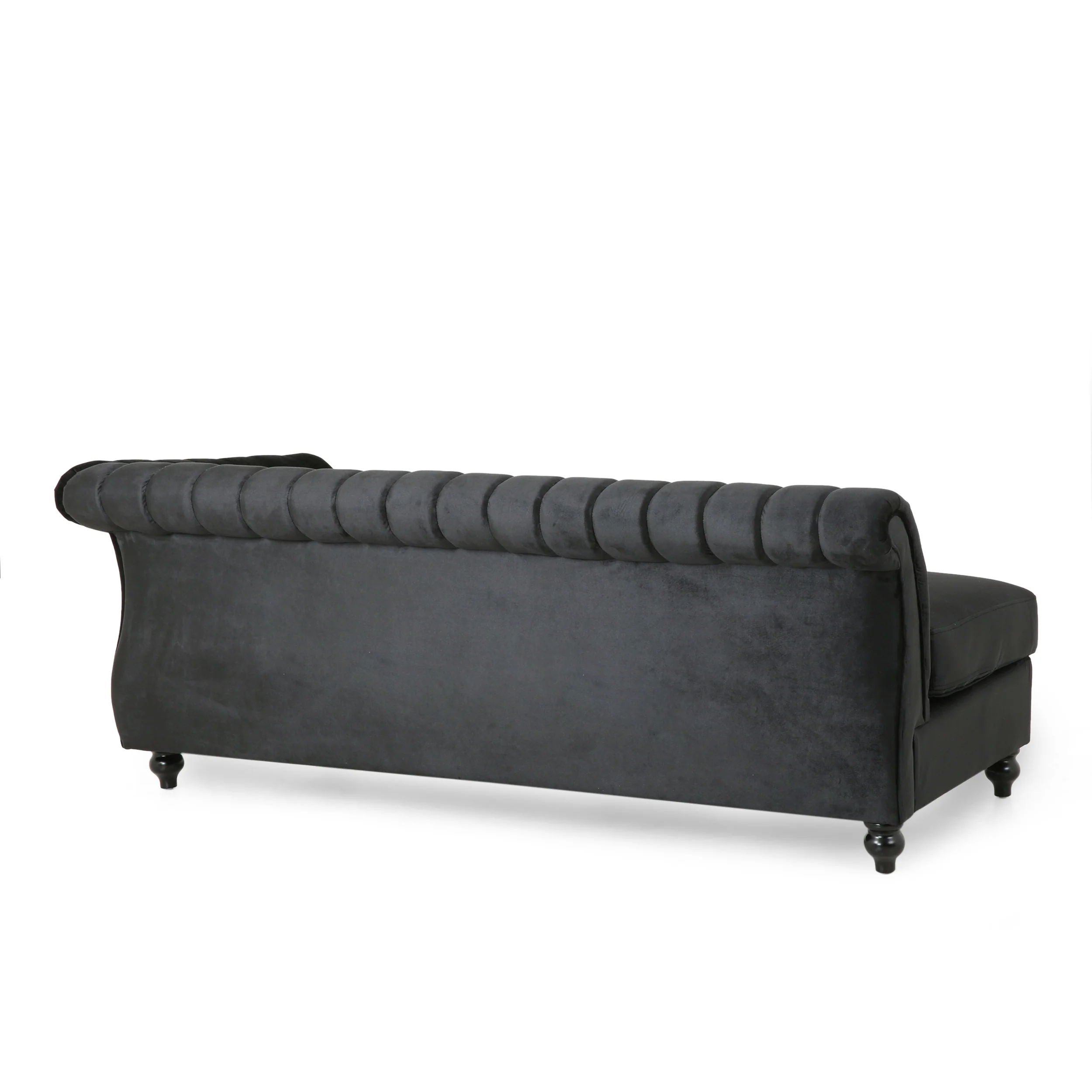 Jenera Modern Glam Velvet Channel Stitch Sectional Sofa Set - furnishings
