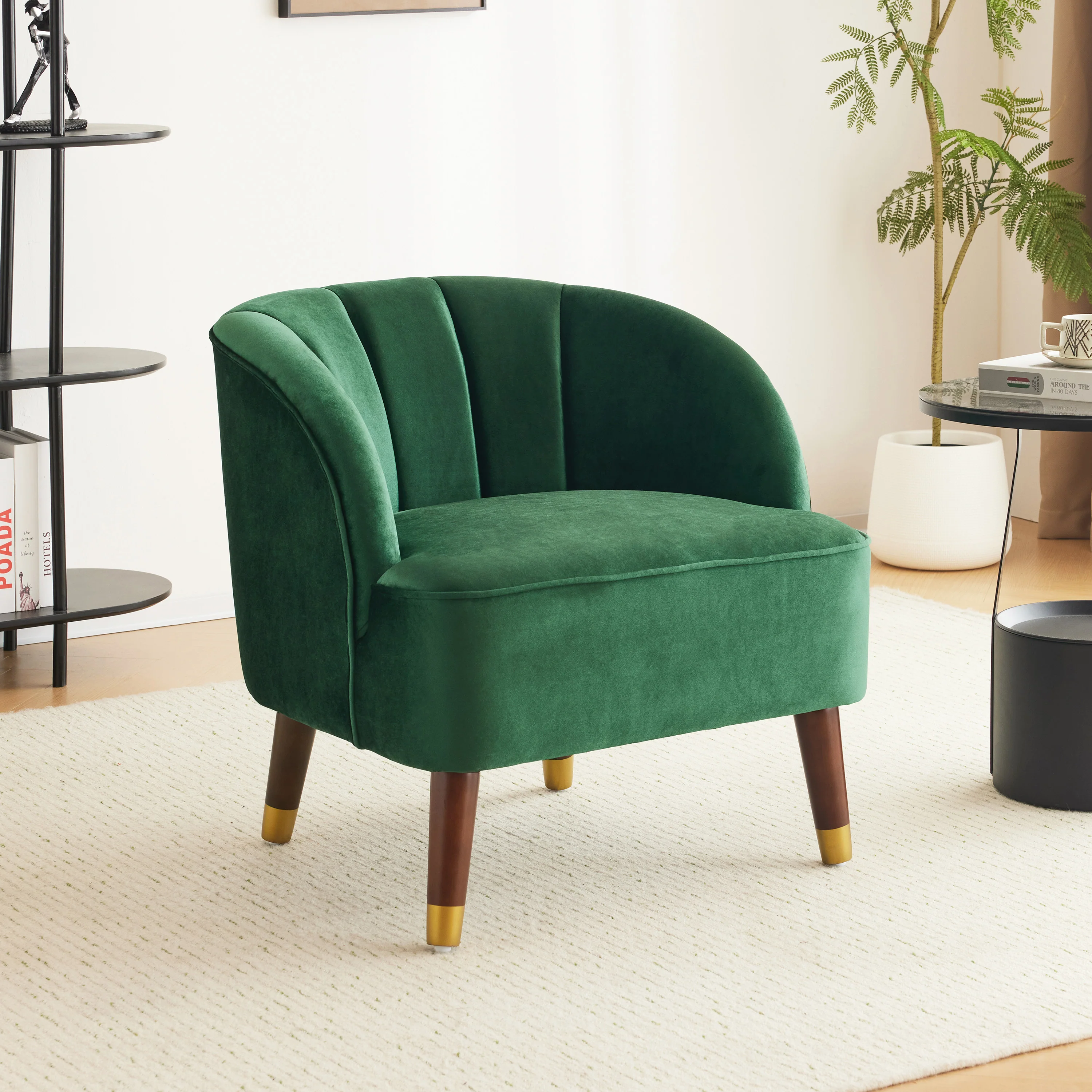 Veneras Velvet Barrel Club Chair - furnishings