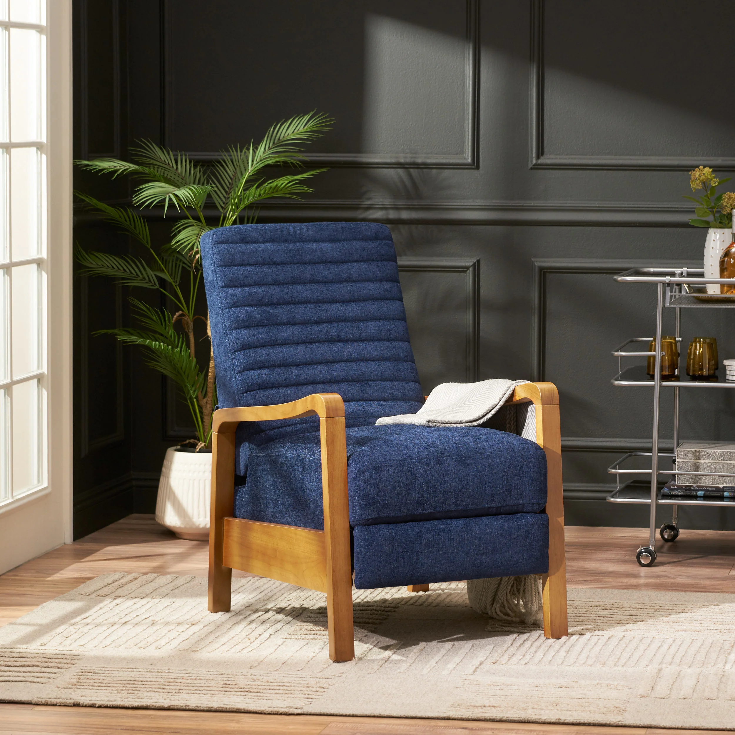 Neihart Contemporary Fabric Channel Stitch Pushback Recliner - furnishings