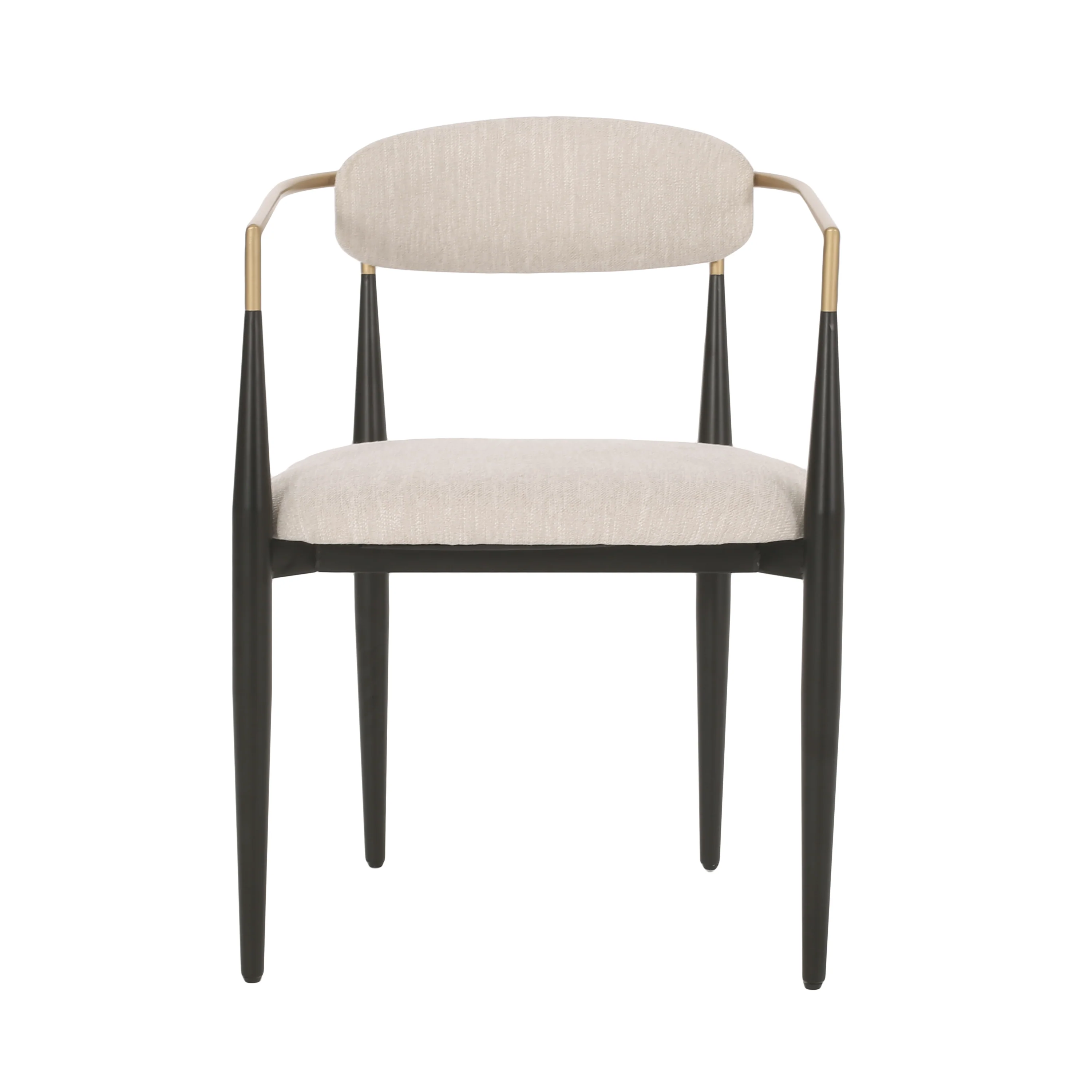 Camas Modern Fabric Upholstered Iron Dining Chairs, Set of 2 - furnishings