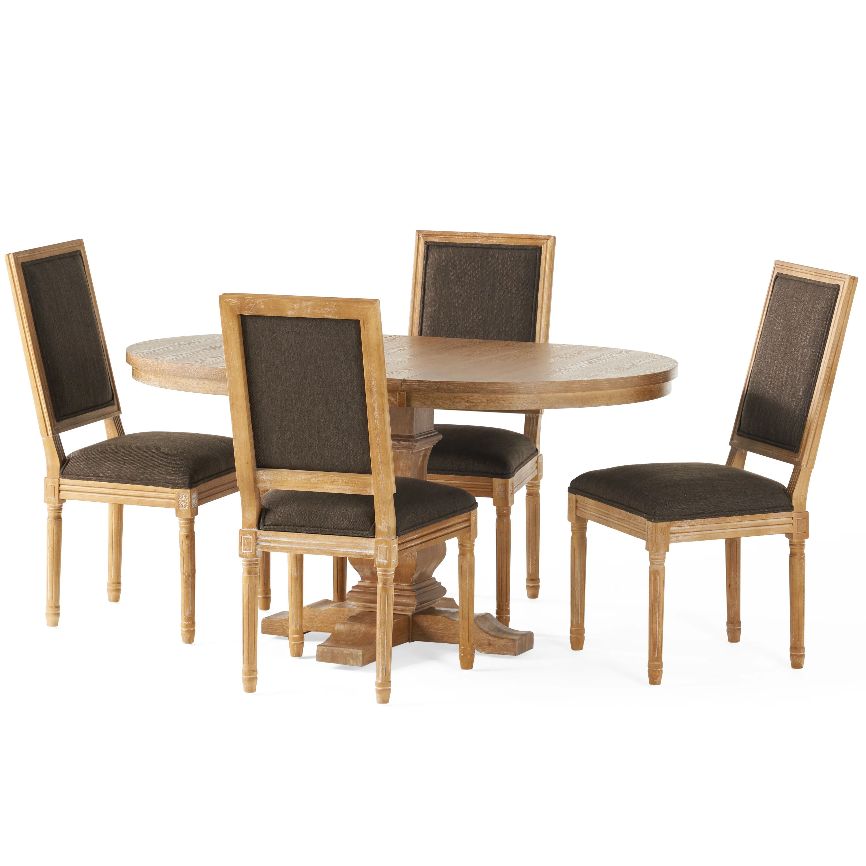 Beckstrom French Country 5-Piece Expandable Oval Dining Set - Wood - furnishings