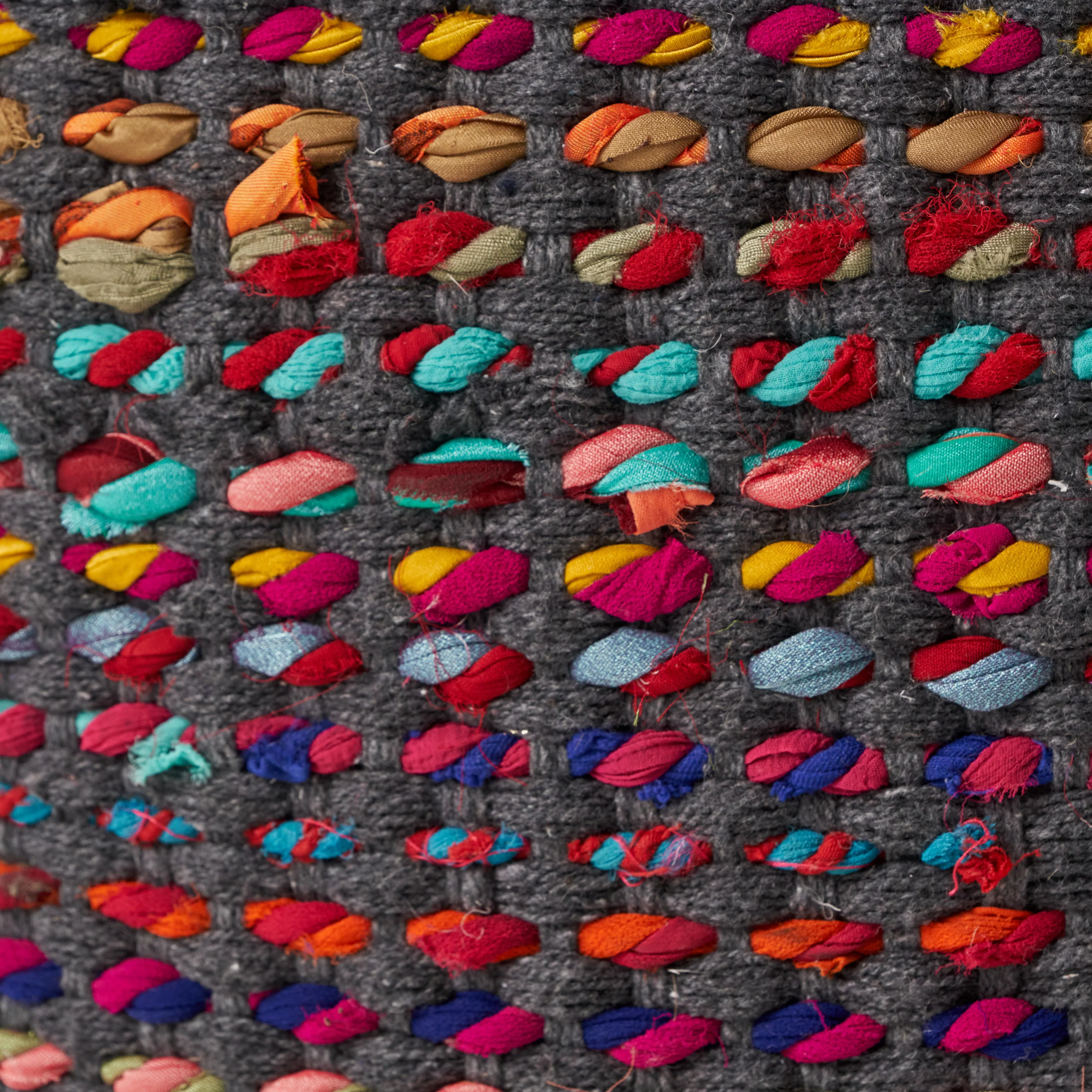 Naholo Handcrafted Boho Fabric Pouf - furnishings