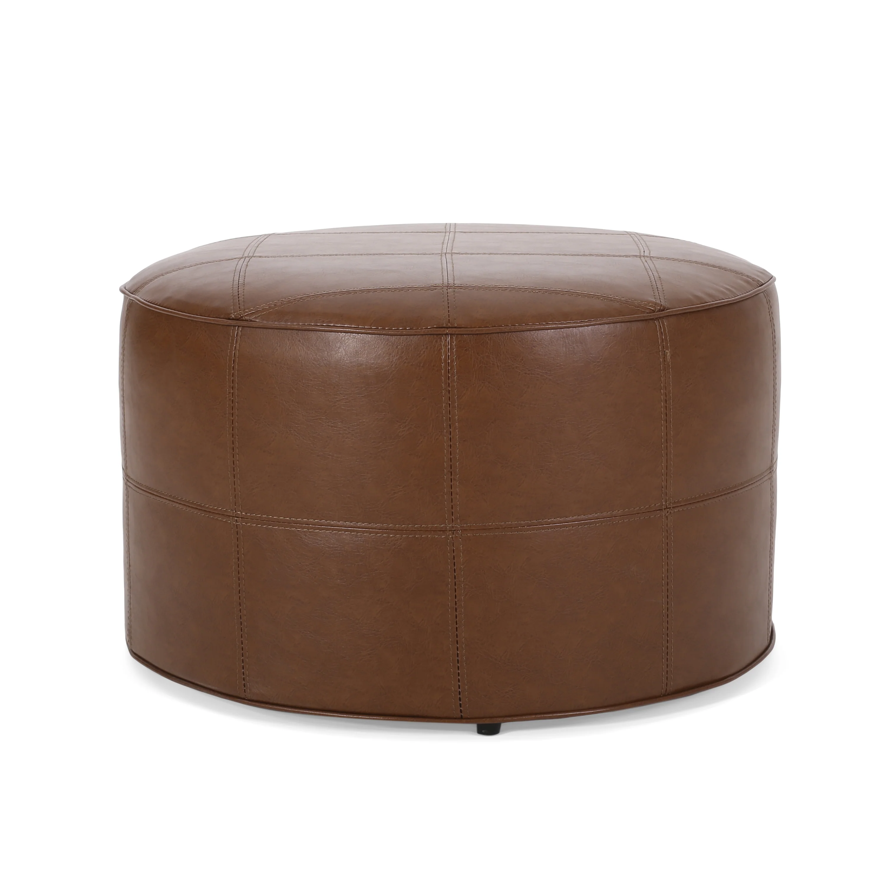Dored Faux Leather Upholstered Ottoman - furnishings