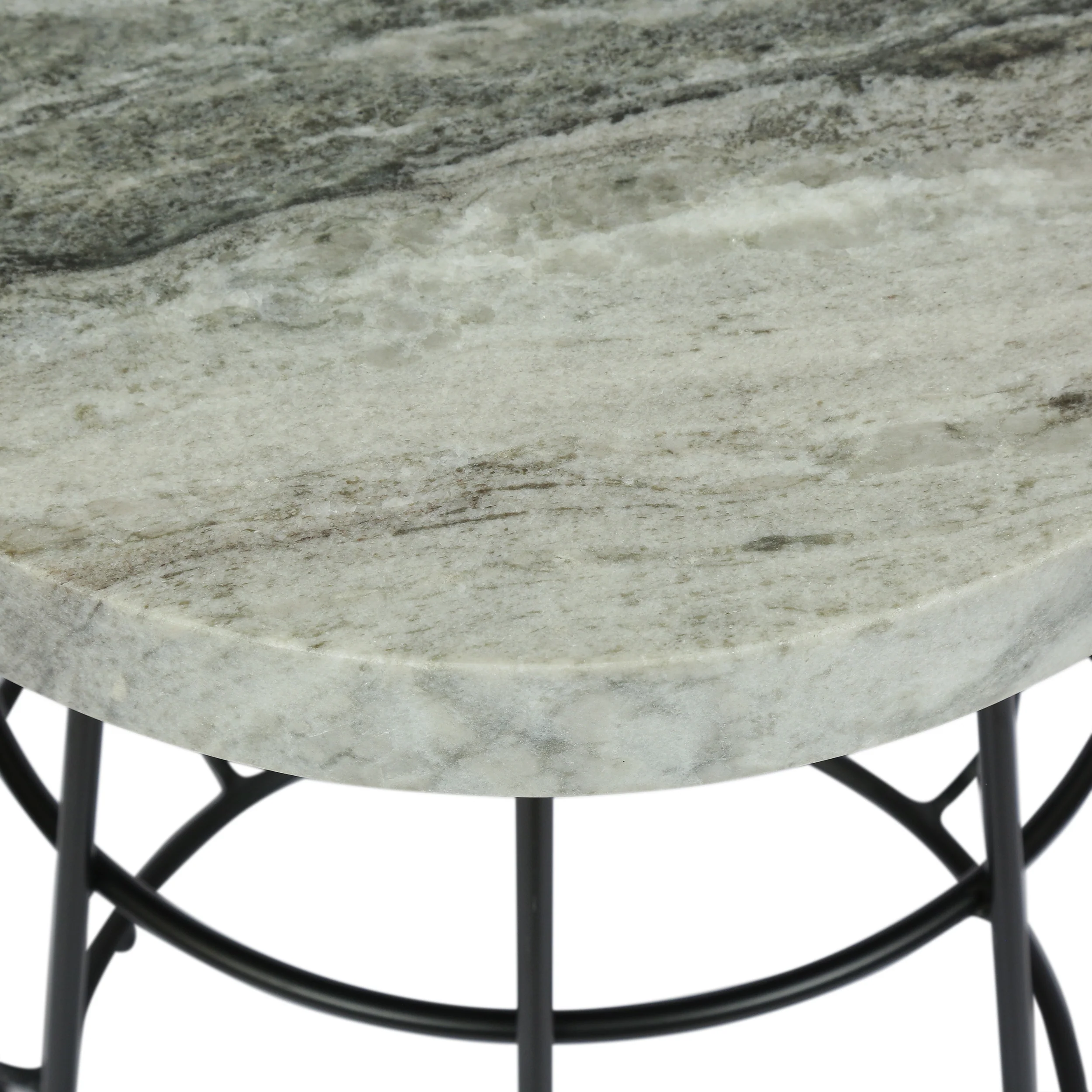 Breaden Modern Handcrafted Marble Side Table, Sand and Black - furnishings