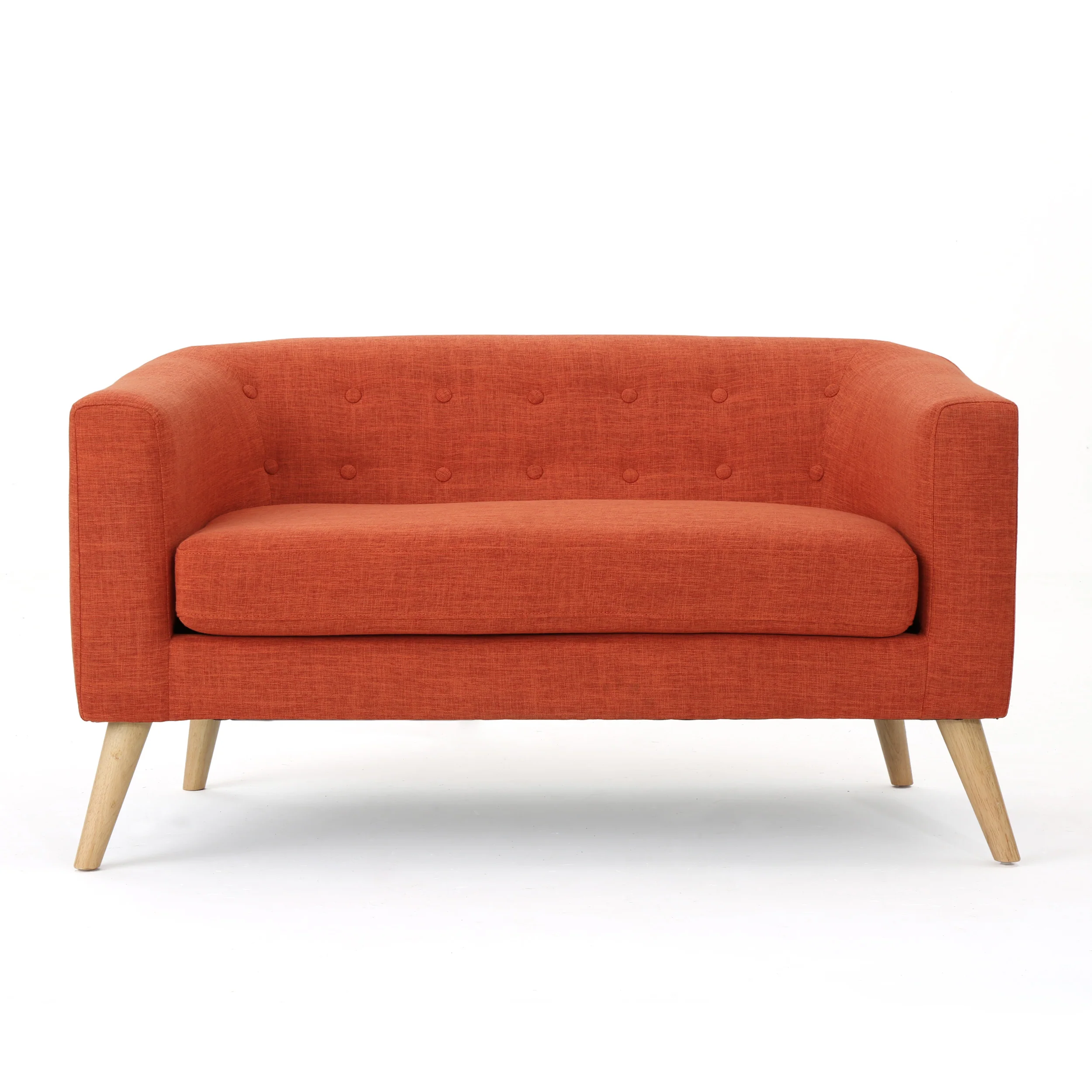 Brony Button Back Mid Century Fabric Modern Loveseat - furnishings