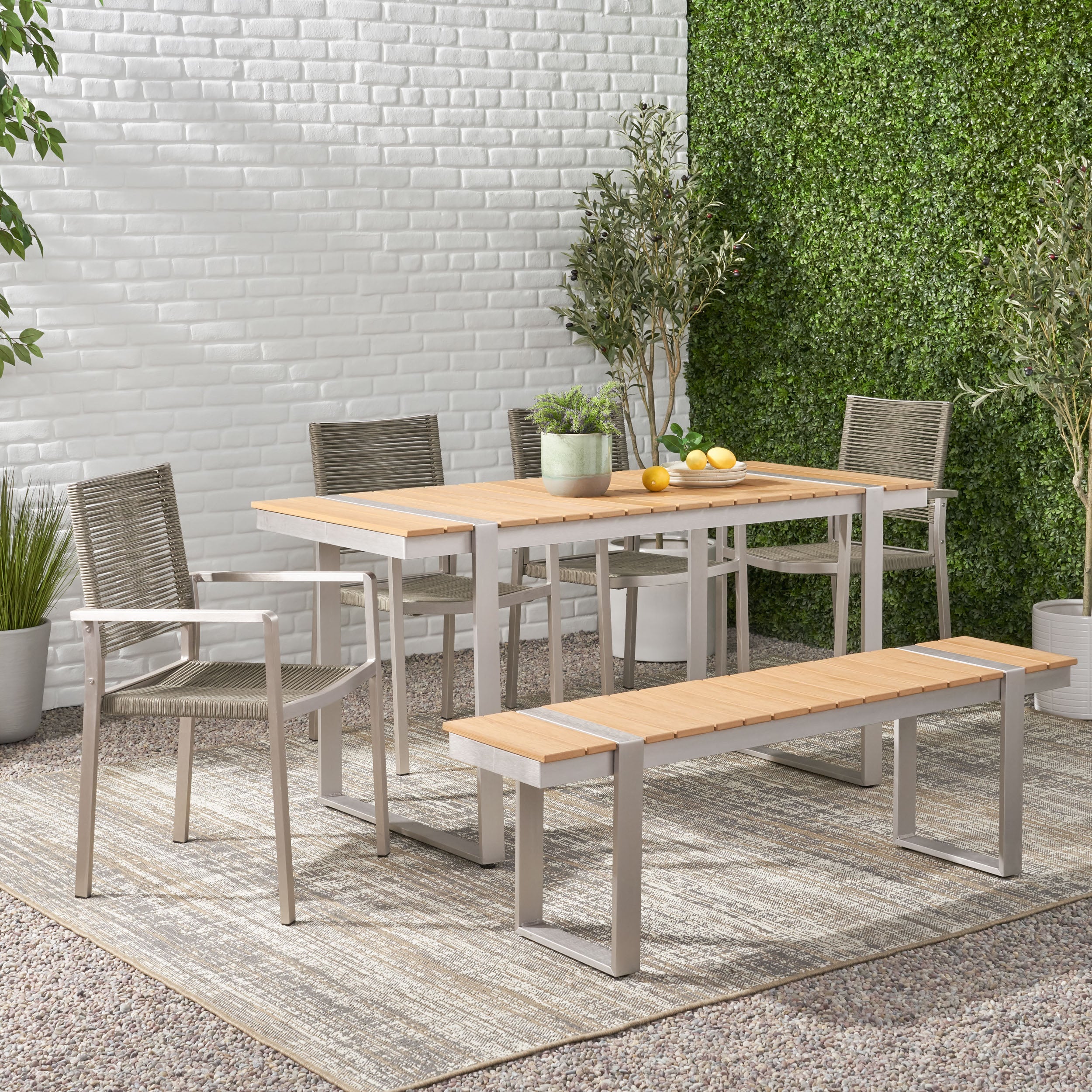 Conley Outdoor 6 Piece Aluminum Dining Set - furnishings