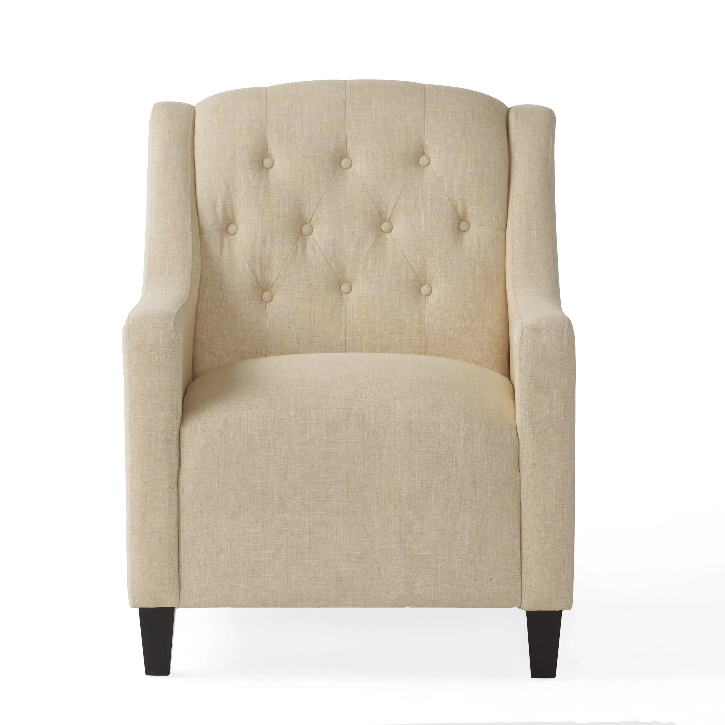Empierre Beige Fabric Club Chair and Ottoman - furnishings