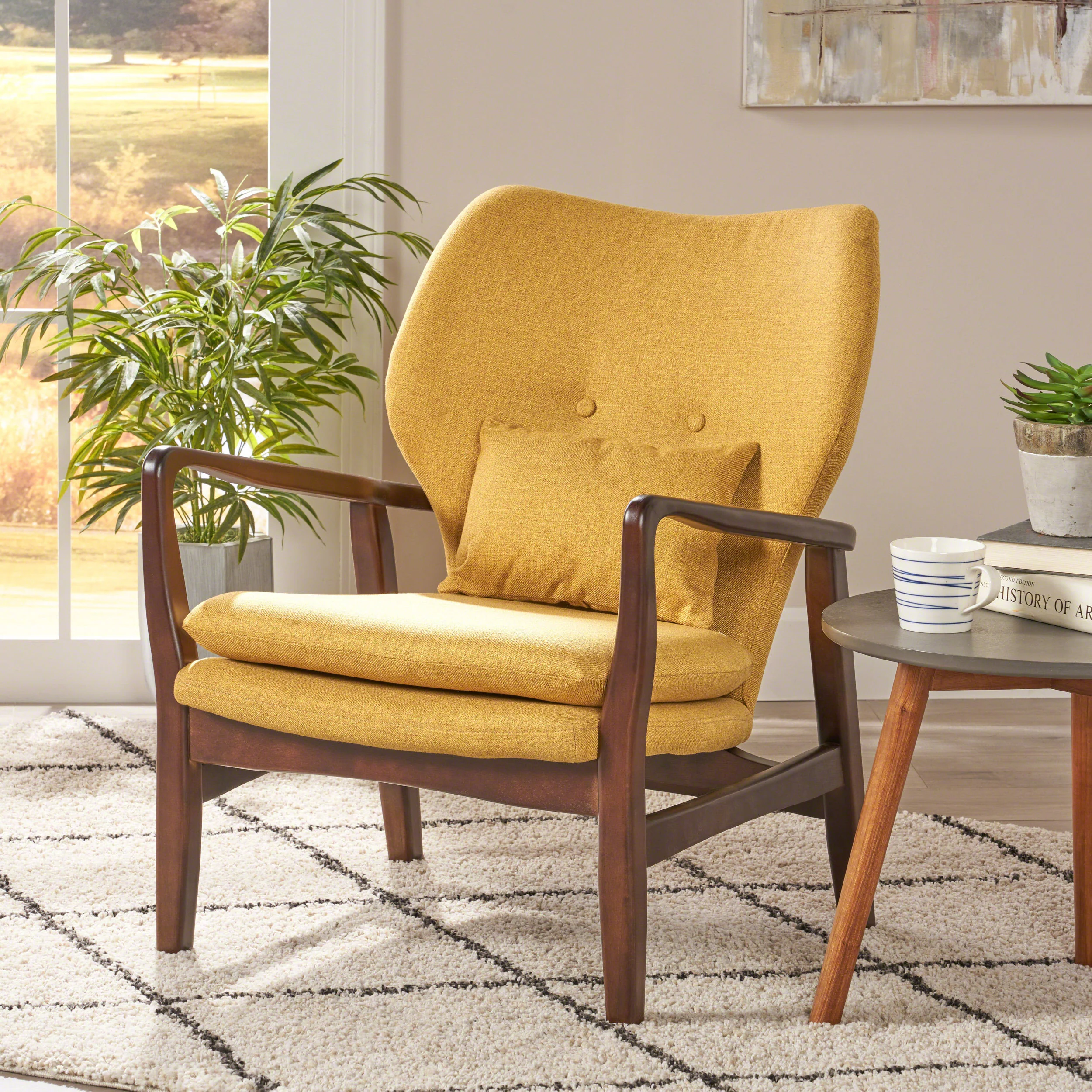 Ventura Mid Century Modern Fabric Club Chair - furnishings
